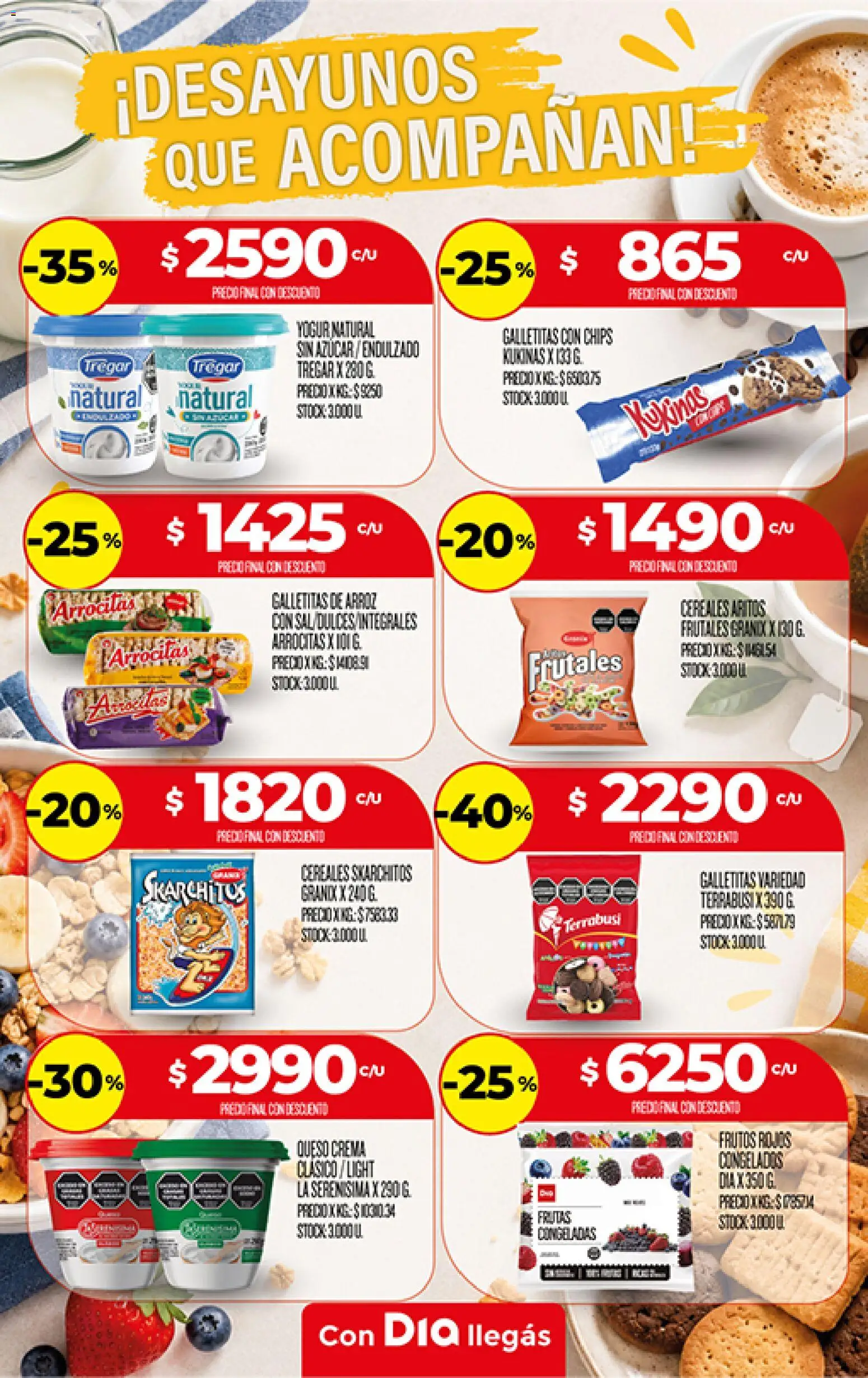 Supermercado DIA - Especial Desayuno │ válido desde el 23/09/2026 | Página: 1 | Productos: Galletitas, Yogur natural, Sal, Crema