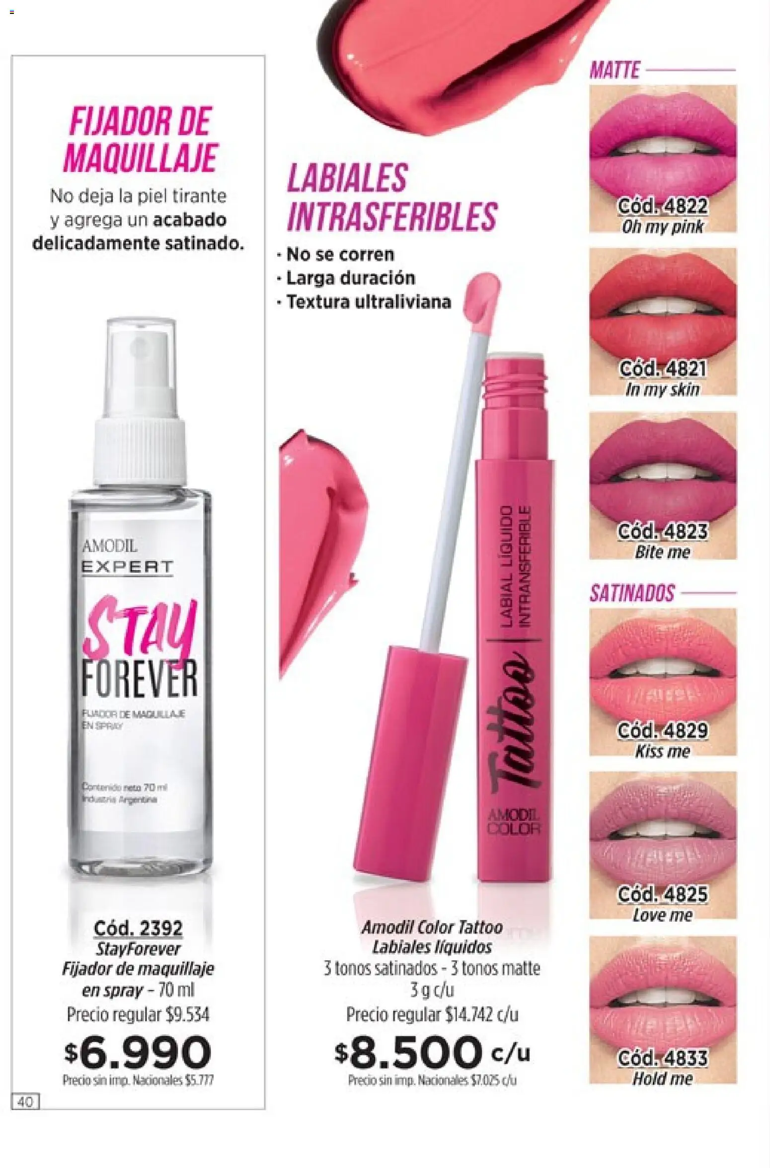 Amodil - Campaña 11 │ válido desde el 01.07.2026 | Página: 40 | Productos: Maquillaje, Fijador