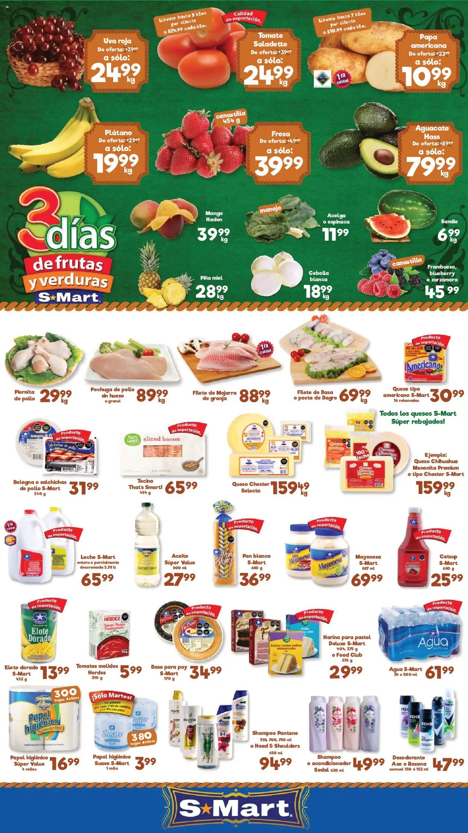 Nuevas ofertas de S-Mart válidas en toda la República Mexicana desde el 09.06.2026. ¡Encuentra las mejores ofertas en S-Mart folleto Juárez! | Página: 1 | Productos: Mayonesa, Tomate, Piña, Catsup