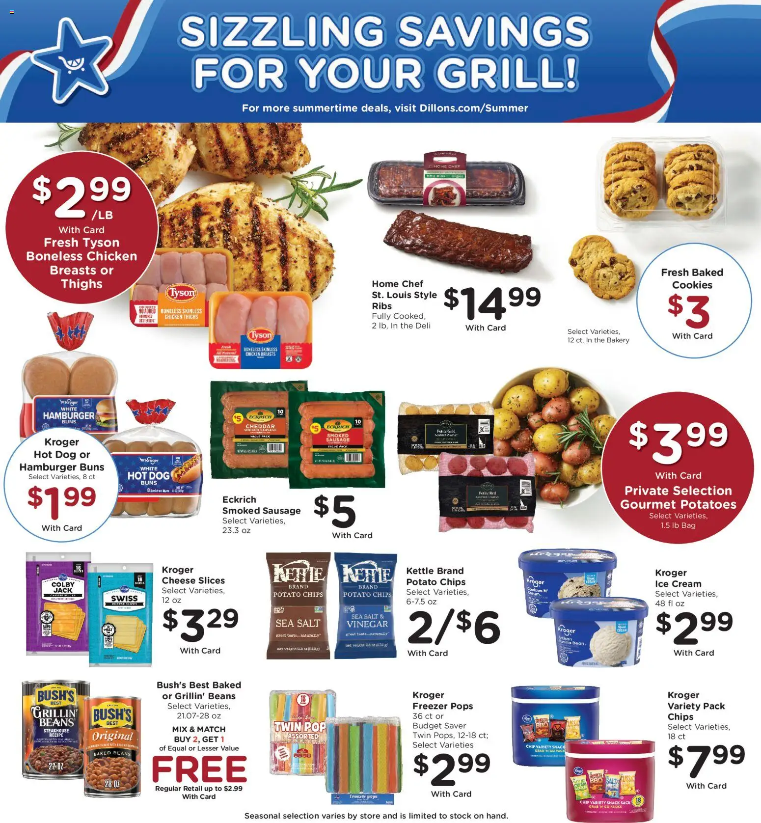 Dillons Weekly Ad - valid from 08/19/2026 | Page: 6 | Products: Vinegar, Cheese, Chips, Chicken thighs