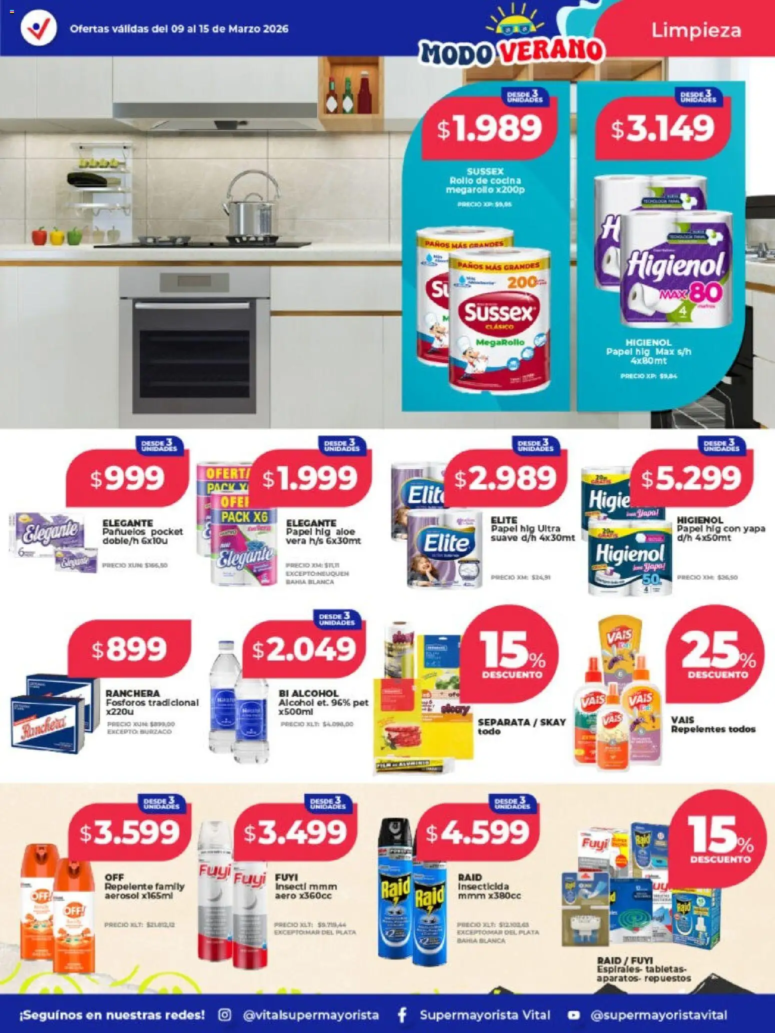Vital - Ofertas fin - Abasto │ válido desde el 09.03.2026 | Página: 8 | Productos: Repelente, Fósforos, Cocina, Insecticida