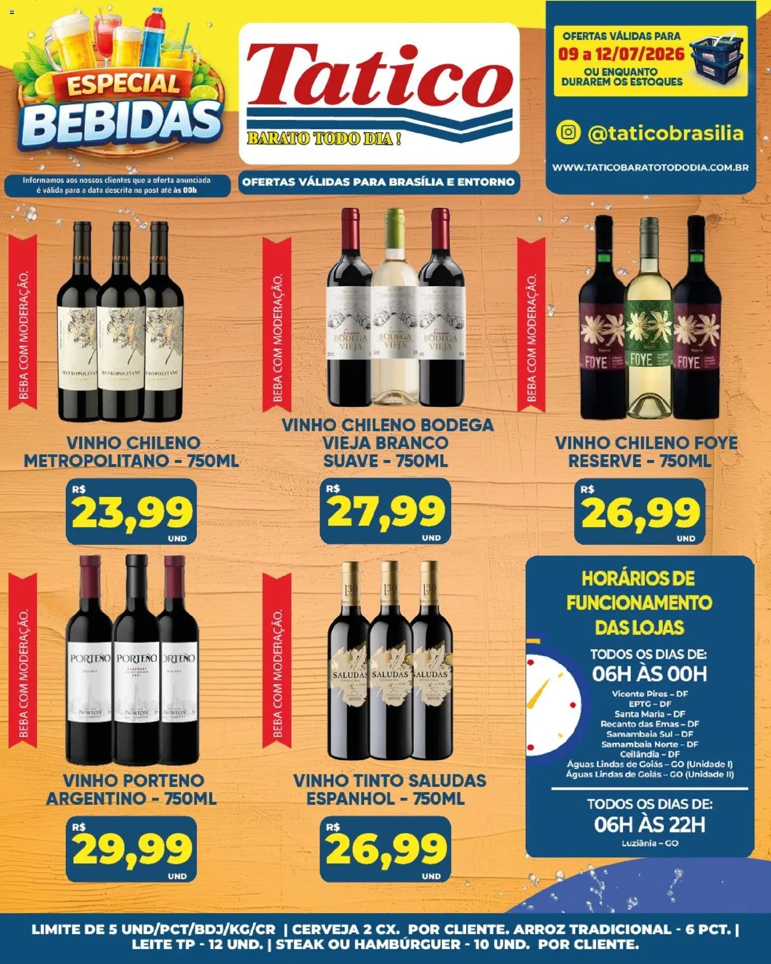 Tatico Folheto - válido de 11/07/2026 | Página: 32 | Produtos: Leite, Vinho, Cerveja, Hambúrguer