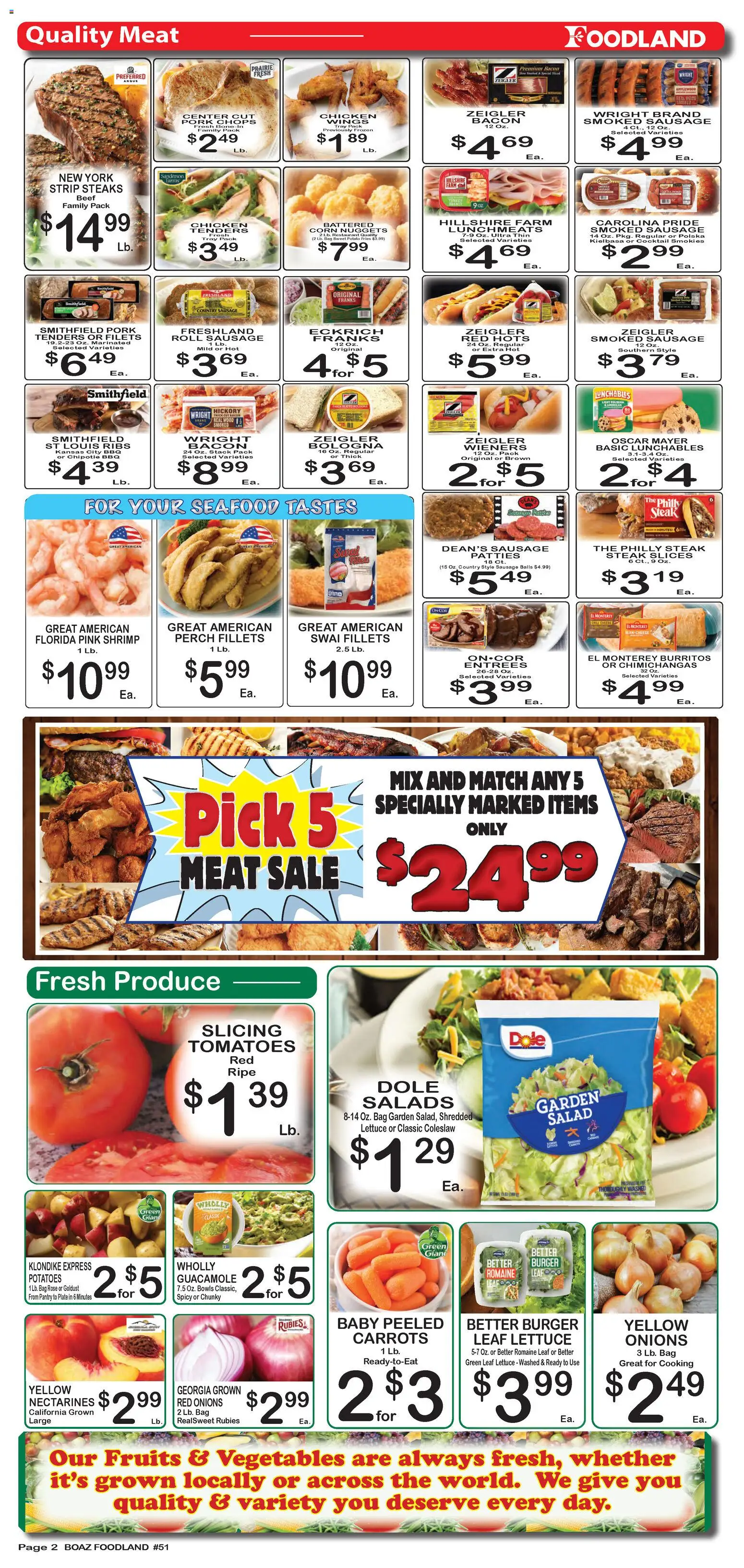 Foodland Weekly Ad - valid from 06/23/2026 | Page: 2 | Products: Romaine, Cheese, Potatoes, Fruits