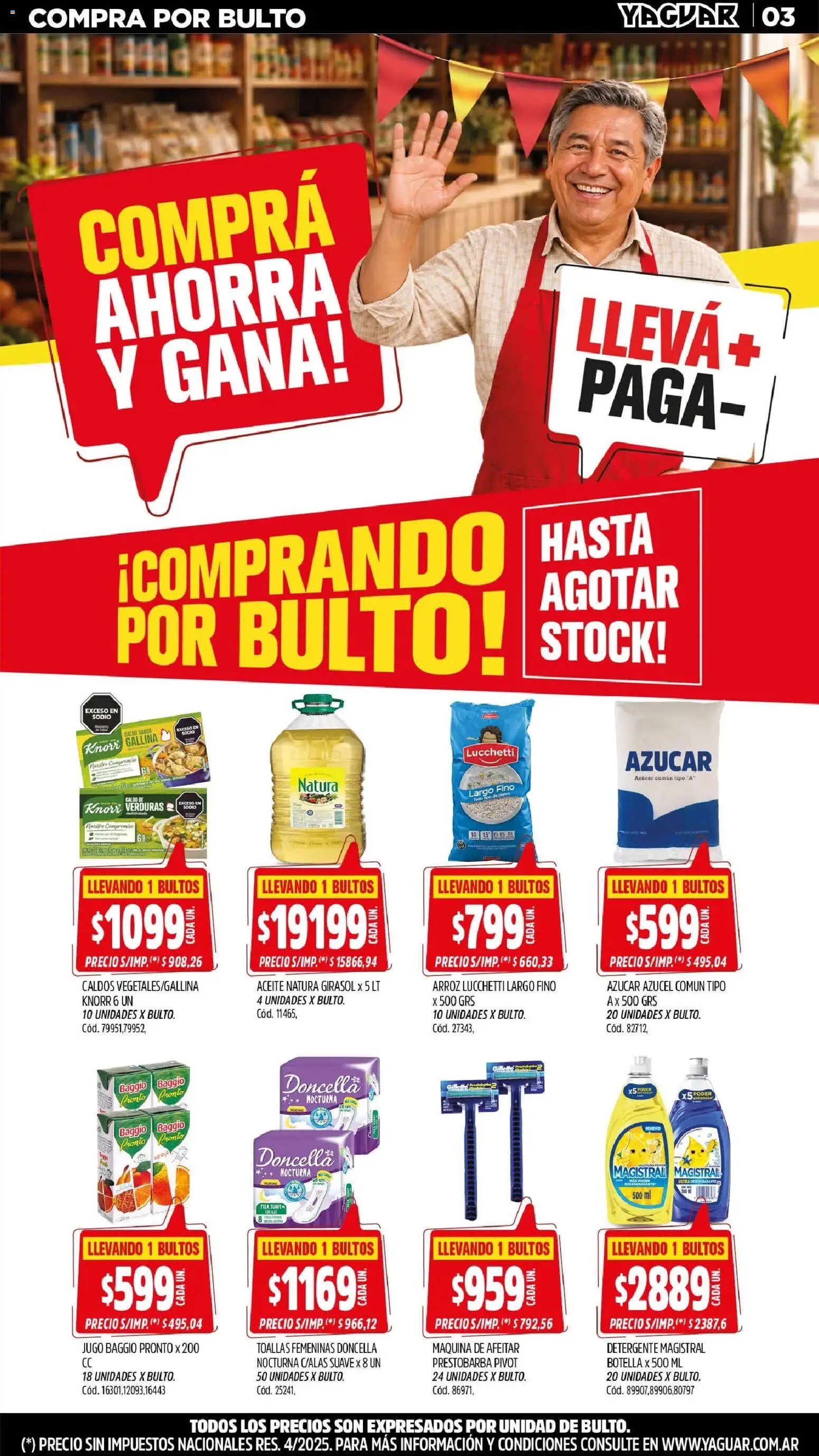 Yaguar catálogo │ válido desde el 31/08/2026 | Página: 3 | Productos: Maquina de afeitar, Azucar, Aceite, Verduras