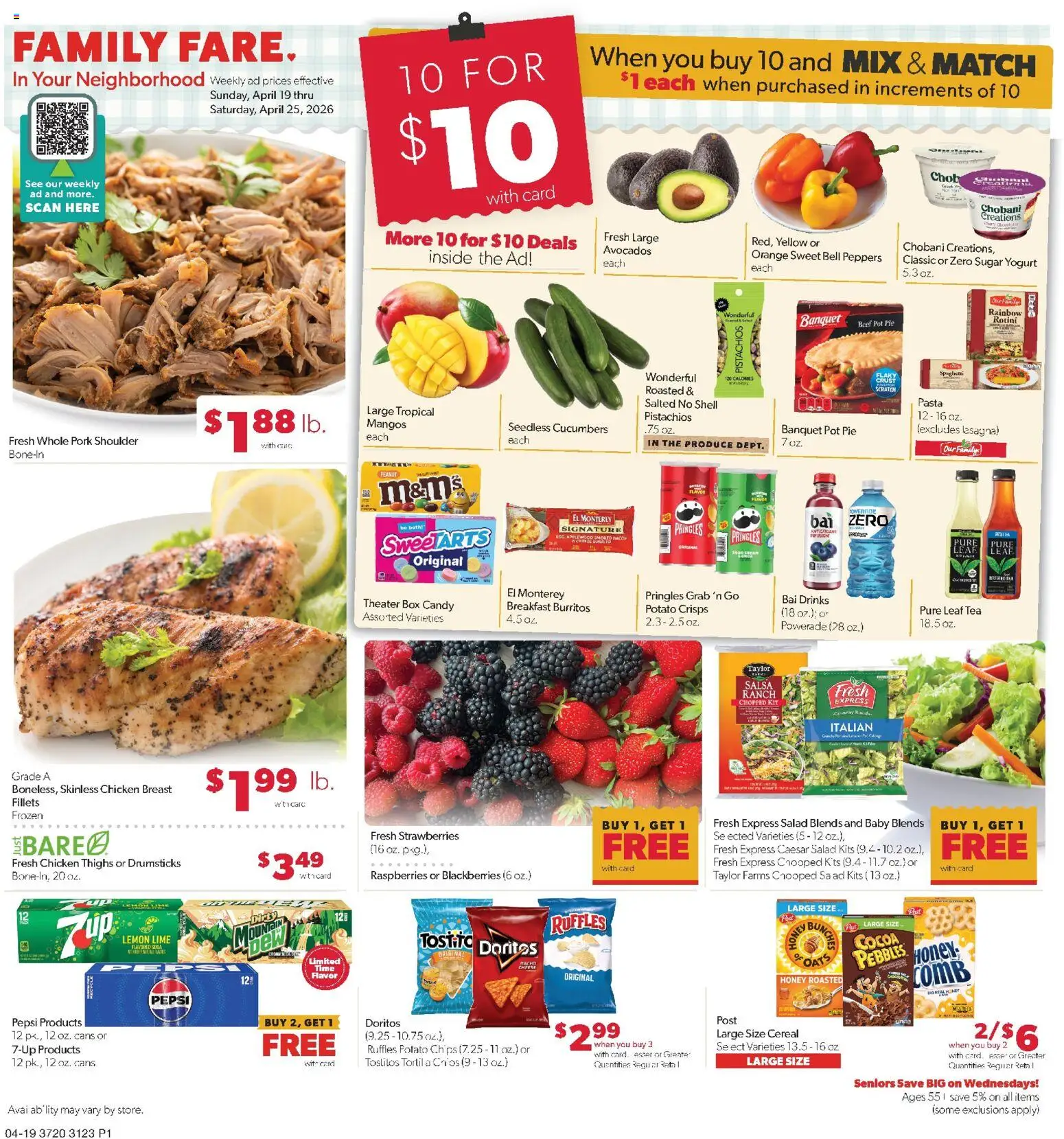 Family Fare Weekly Ad - valid from 19.04.2026 | Page: 1 | Products: Peppers, Pork, Cucumbers, Lemon