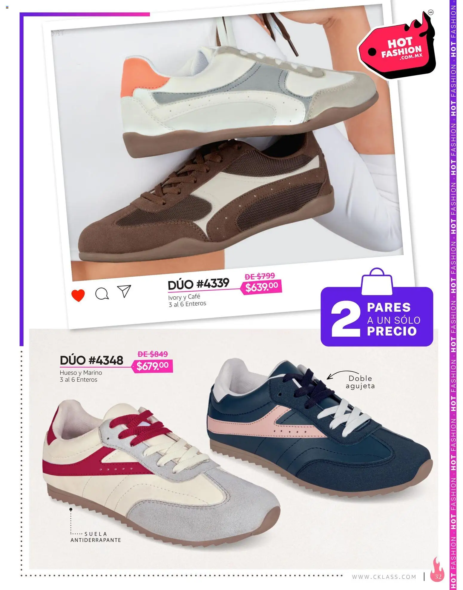 Nuevas ofertas de Cklass válidas en toda la República Mexicana desde el 03/08/2026. ¡Encuentra las mejores ofertas en Cklass catálogo Hot Fashion Calzado! | Página: 33 | Productos: Café