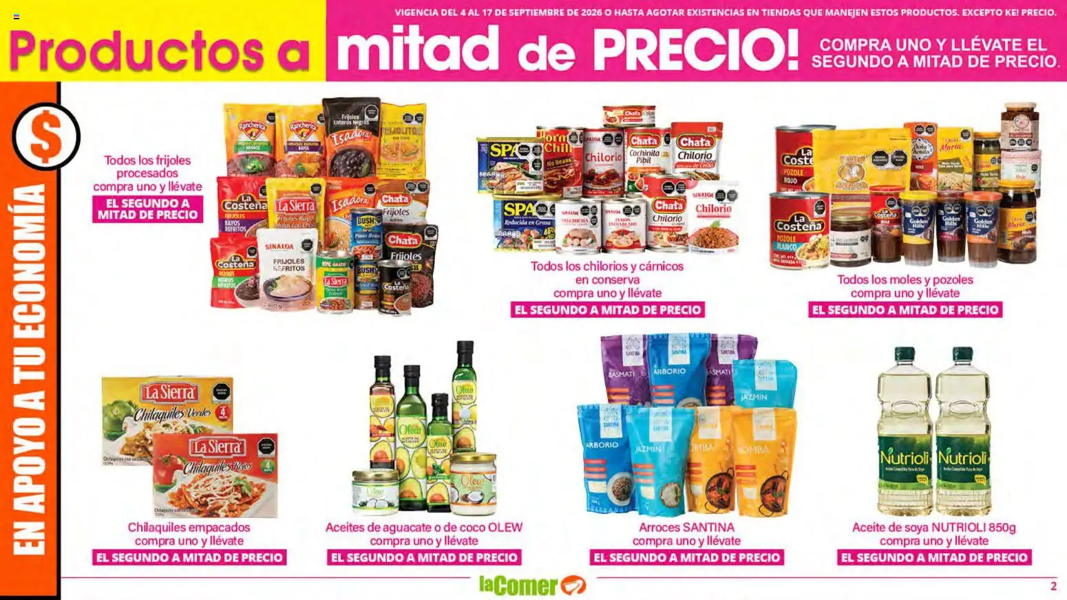 Nuevas ofertas de La Comer válidas en toda la República Mexicana desde el 04/09/2026. ¡Encuentra las mejores ofertas en La Comer folleto! | Página: 2 | Productos: Coco, Frijoles, Aguacate, Sierra