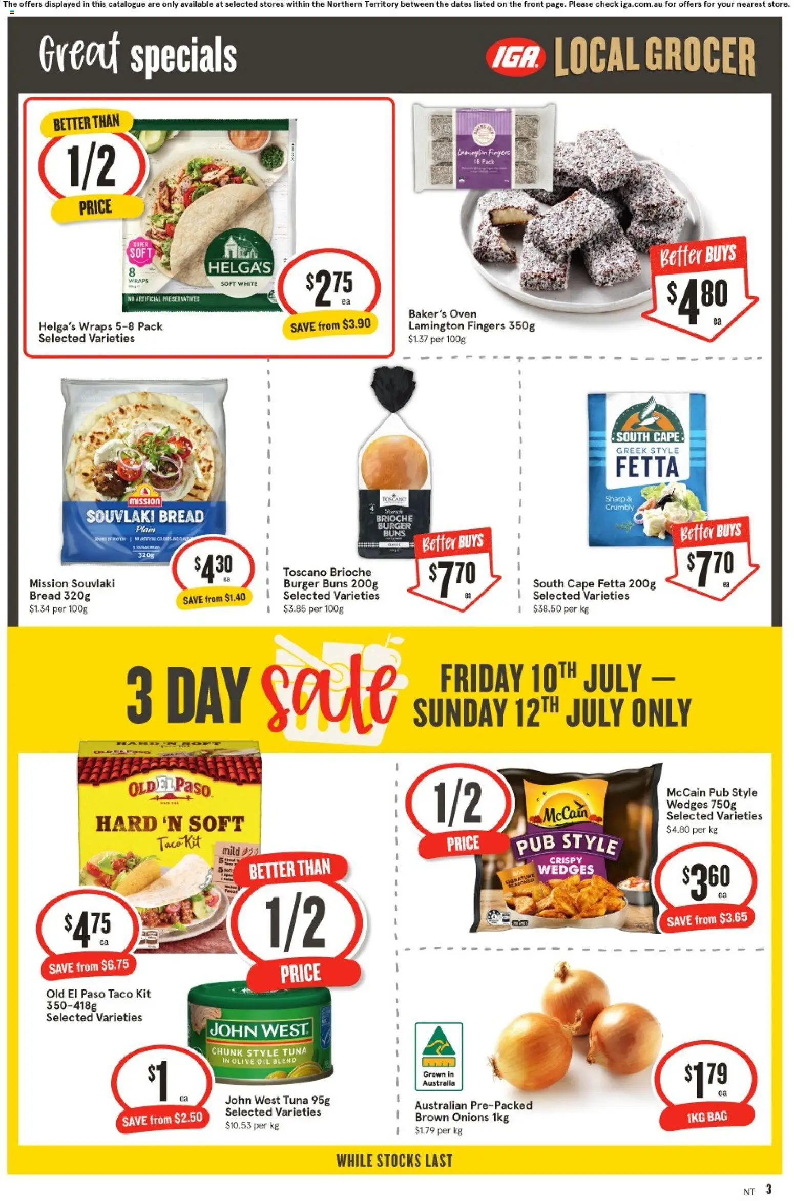 IGA catalogue - valid from 08/07/2026 | Page: 4 | Products: Oil, Onions, Tuna, Oven