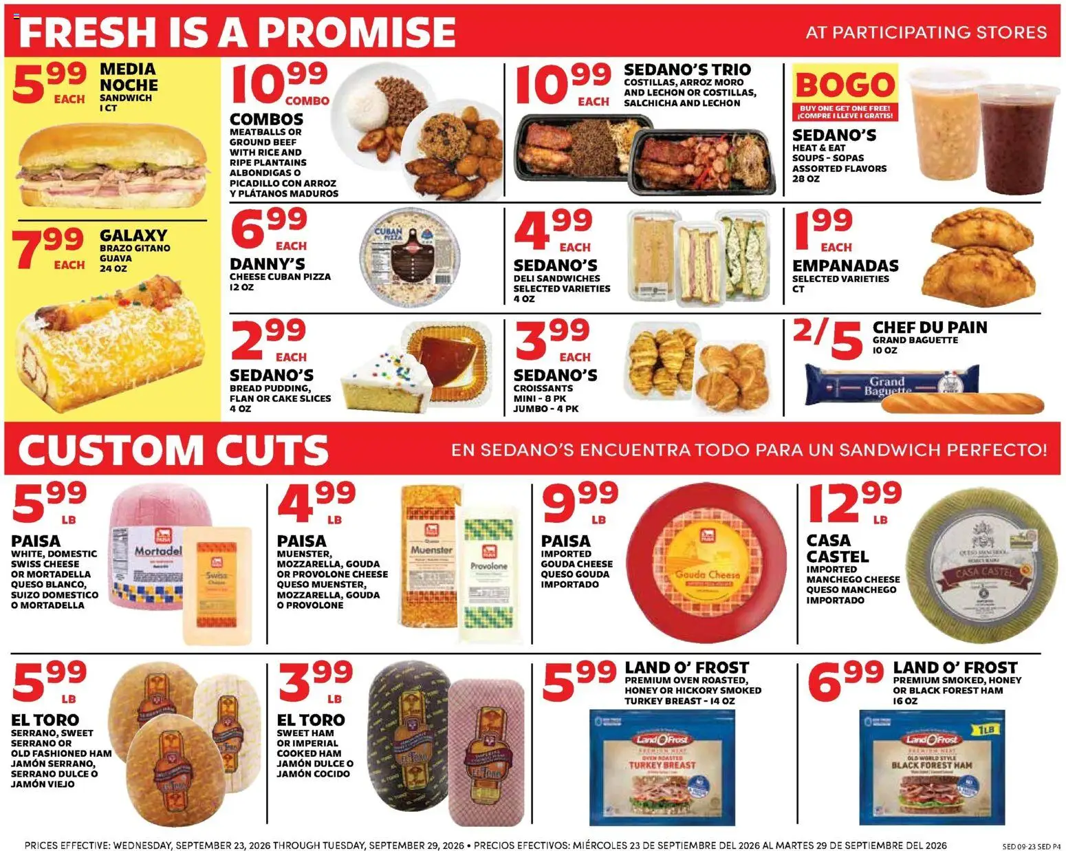 Sedano's Weekly Ad - valid from 09/23/2026 | Page: 4 | Products: Soups, Beef, Cake, Croissants