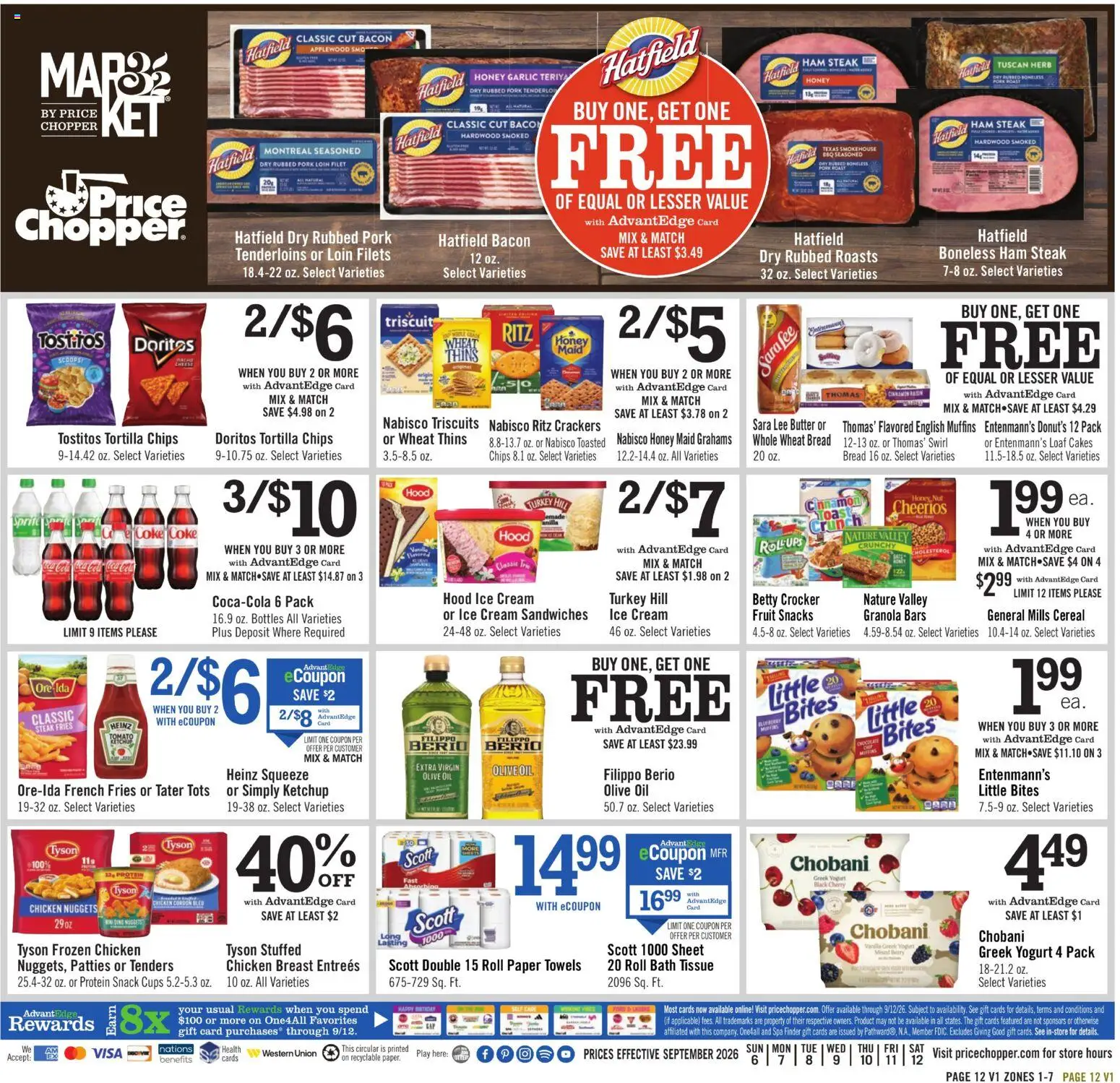 Price Chopper Weekly Ad - valid from 09/06/2026 | Page: 12 | Products: Pork loin, Butter, Ketchup, Filet