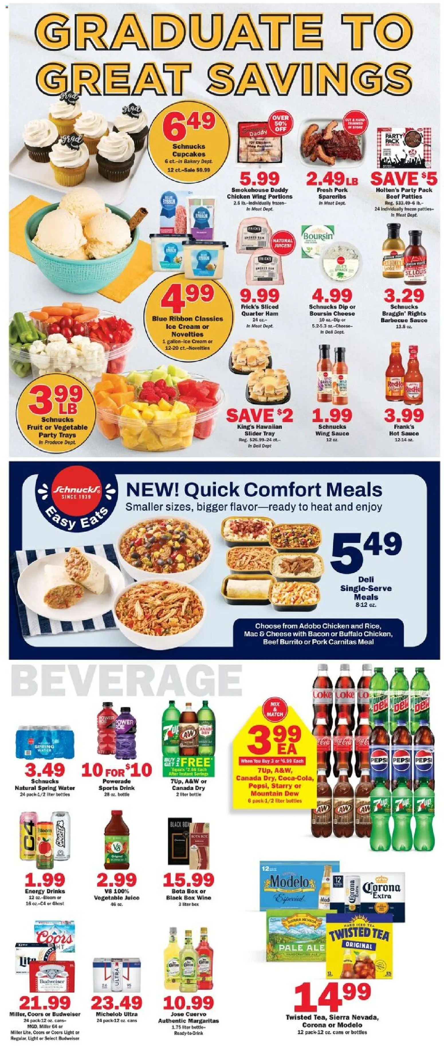 Schnucks Weekly Print Ad - IL - valid from 13.05.2026 | Page: 3 | Products: Cheese, Pork, Beef, Ice cream