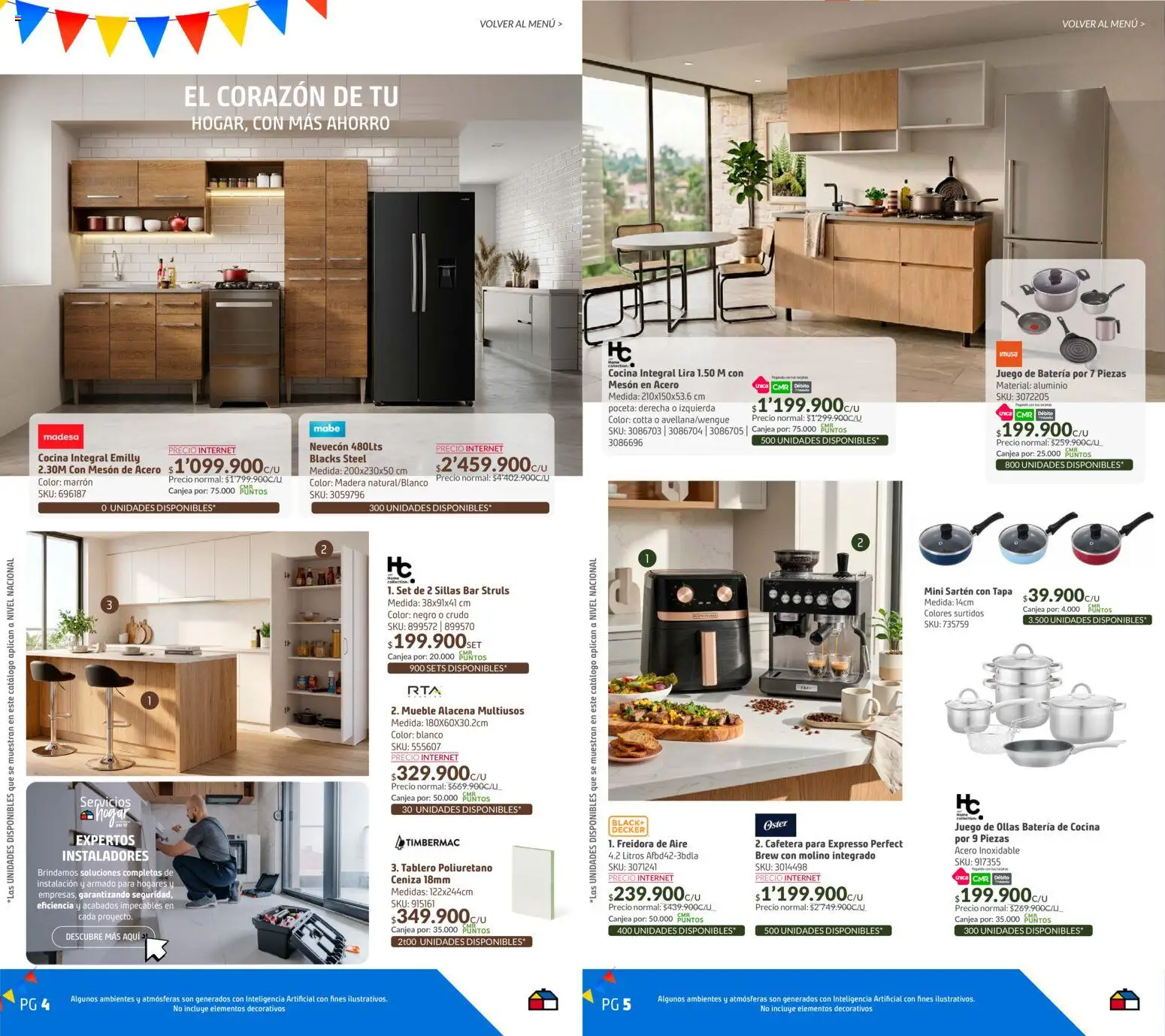 Homecenter revista - valida desde el 28/07/2026 | Página: 3 | Productos: Freidora de aire, Cocina, Sartén, Freidora