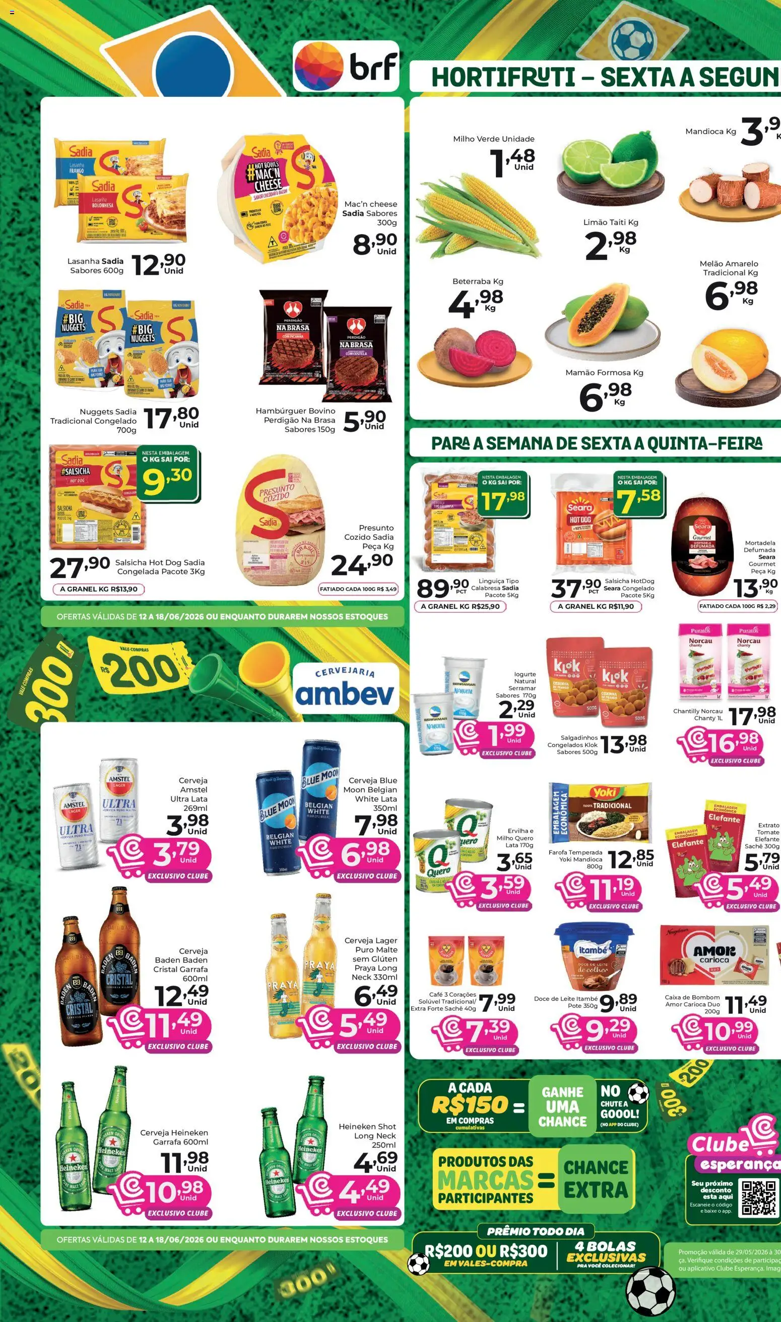 Comercial Esperança Folheto - válido de 12.06.2026 | Página: 2 | Produtos: Ervilha, Mandioca, Cerveja, Caixa de bombom