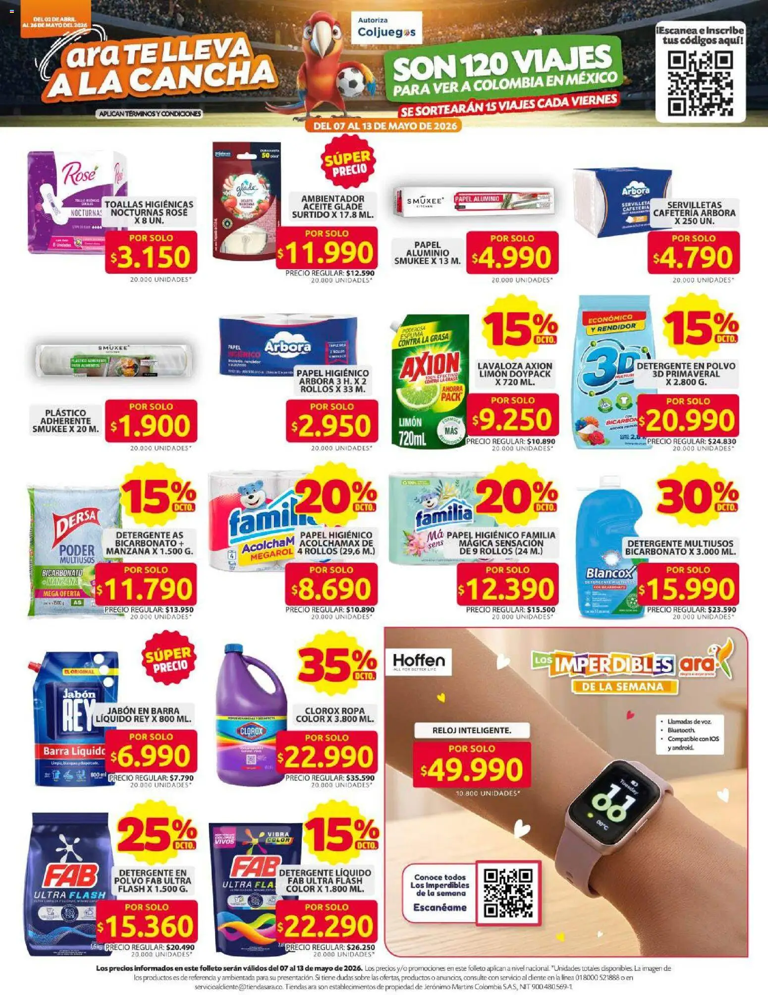 Ara revista - valida desde el 07.05.2026 | Página: 16 | Productos: Reloj, Manzana, Jabón, Papel higiénico