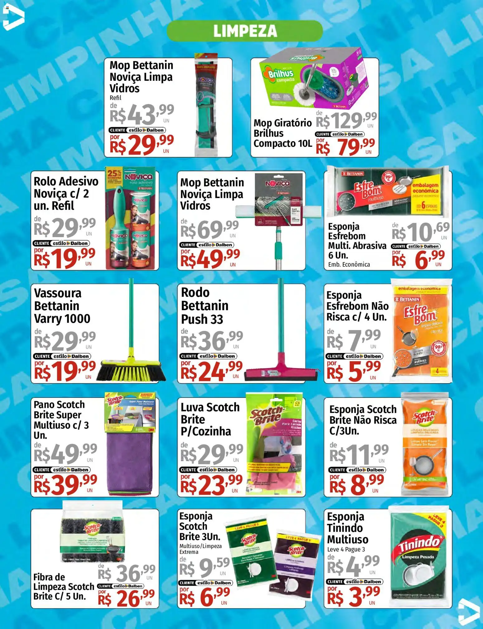 Supermercado Dalben Folheto - válido de 17/08/2026 | Página: 4 | Produtos: Esponjas, Mop, Esponja, Rodo
