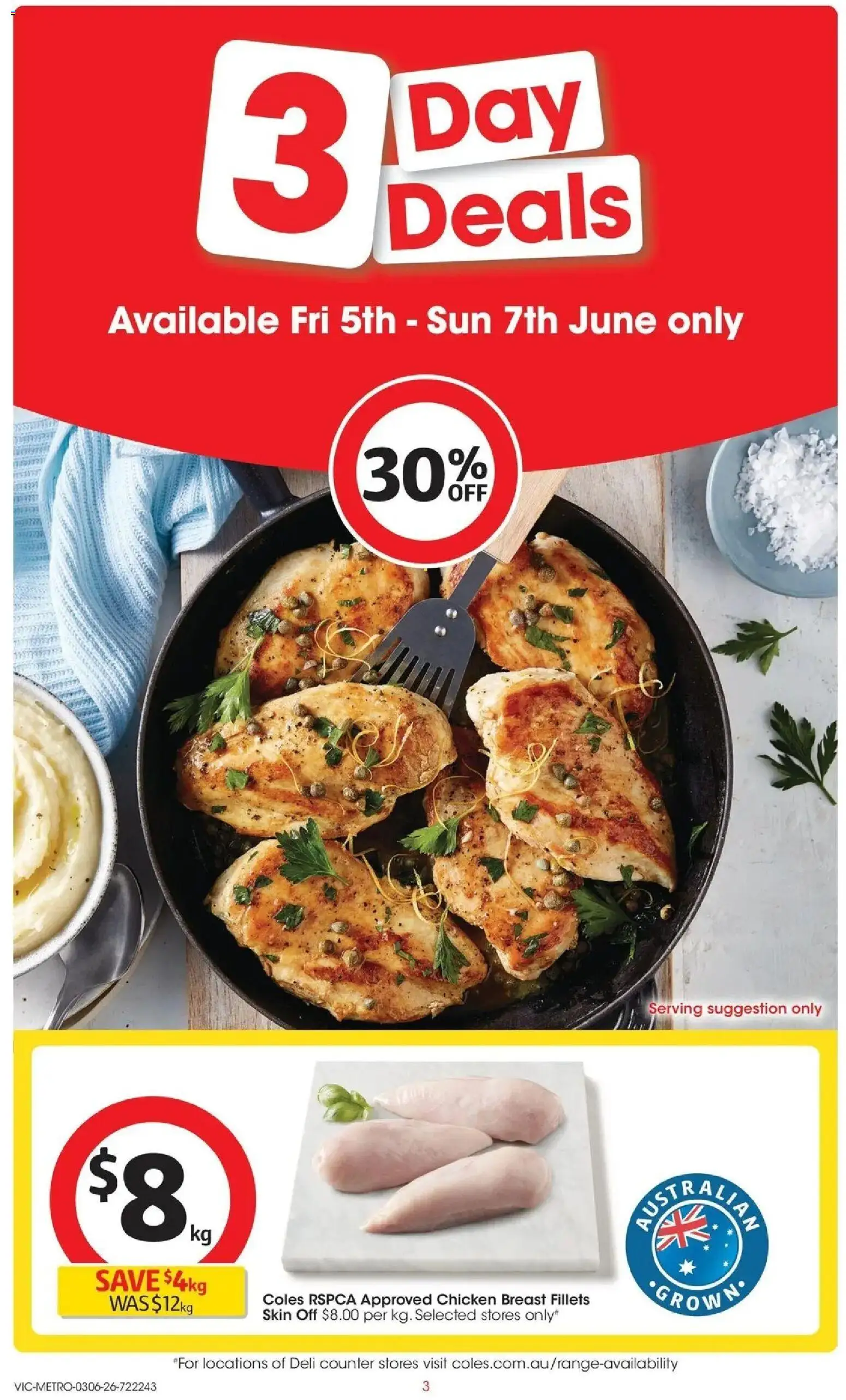 Coles catalogue - valid from 02.06.2026 | Page: 3 | Products: Chicken