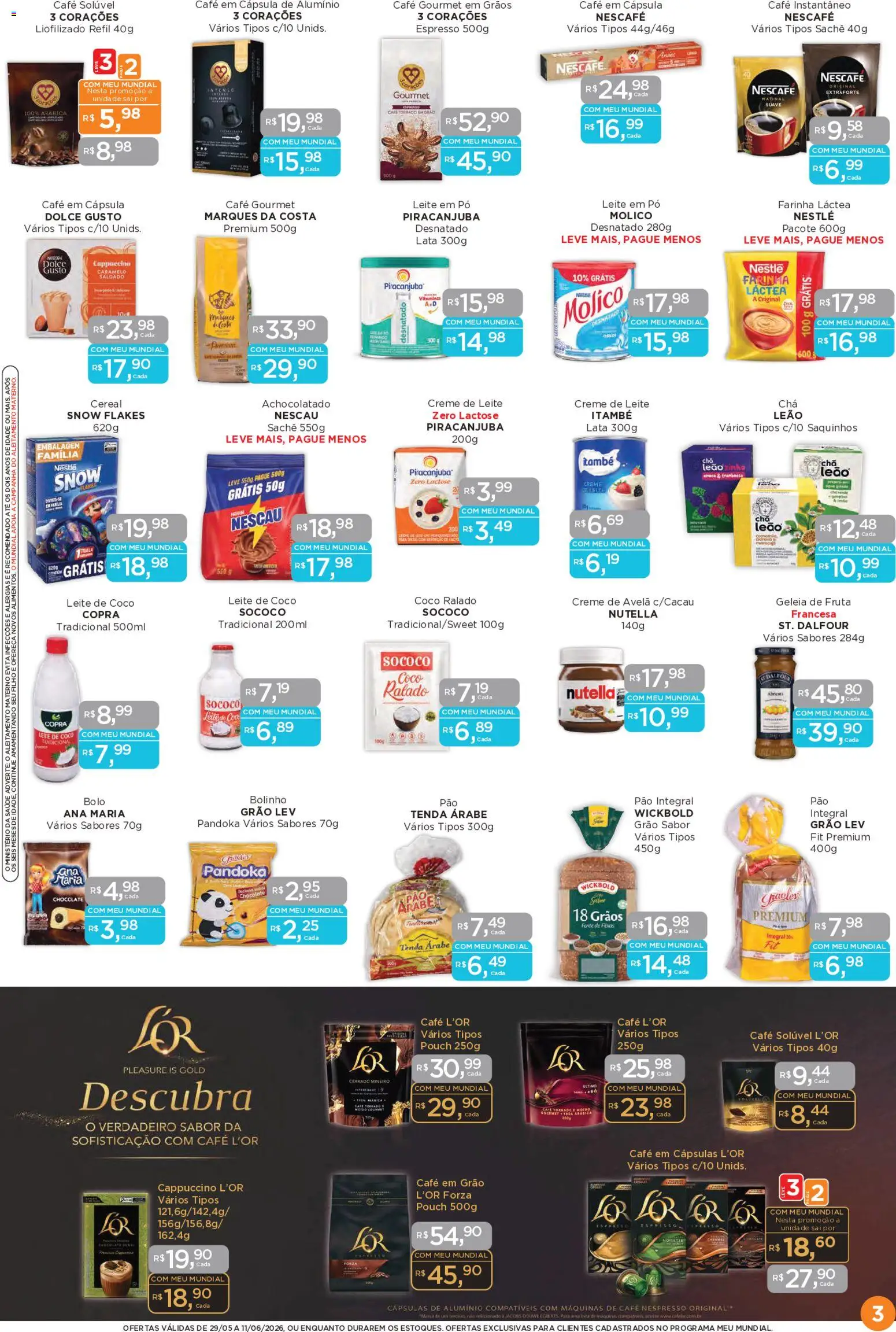 Mundial Folheto - válido de 29.05.2026 | Página: 3 | Produtos: Pó, Leite, Bolo, Leite de coco
