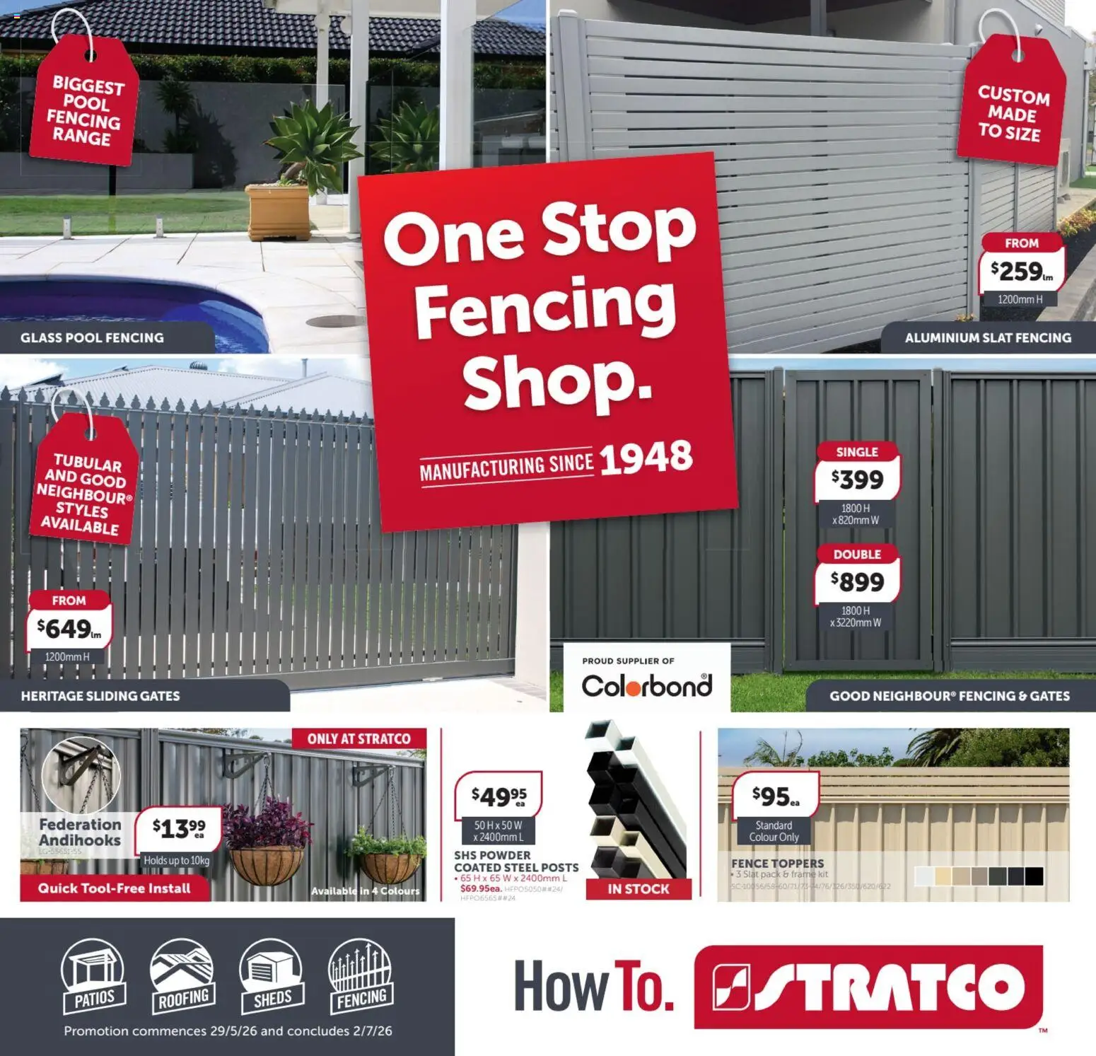 Stratco catalogue - valid from 29.05.2026 | Page: 1 | Products: Fence, Powder