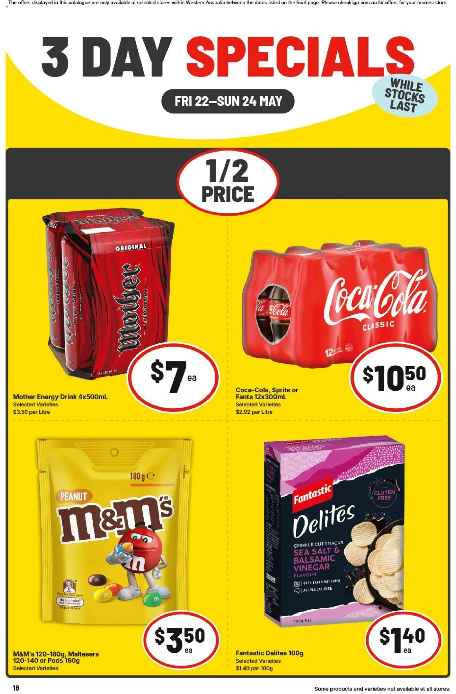 IGA catalogue - valid from 22.05.2026 | Page: 2 | Products: Energy drink, Coca Cola, Salt, Oven