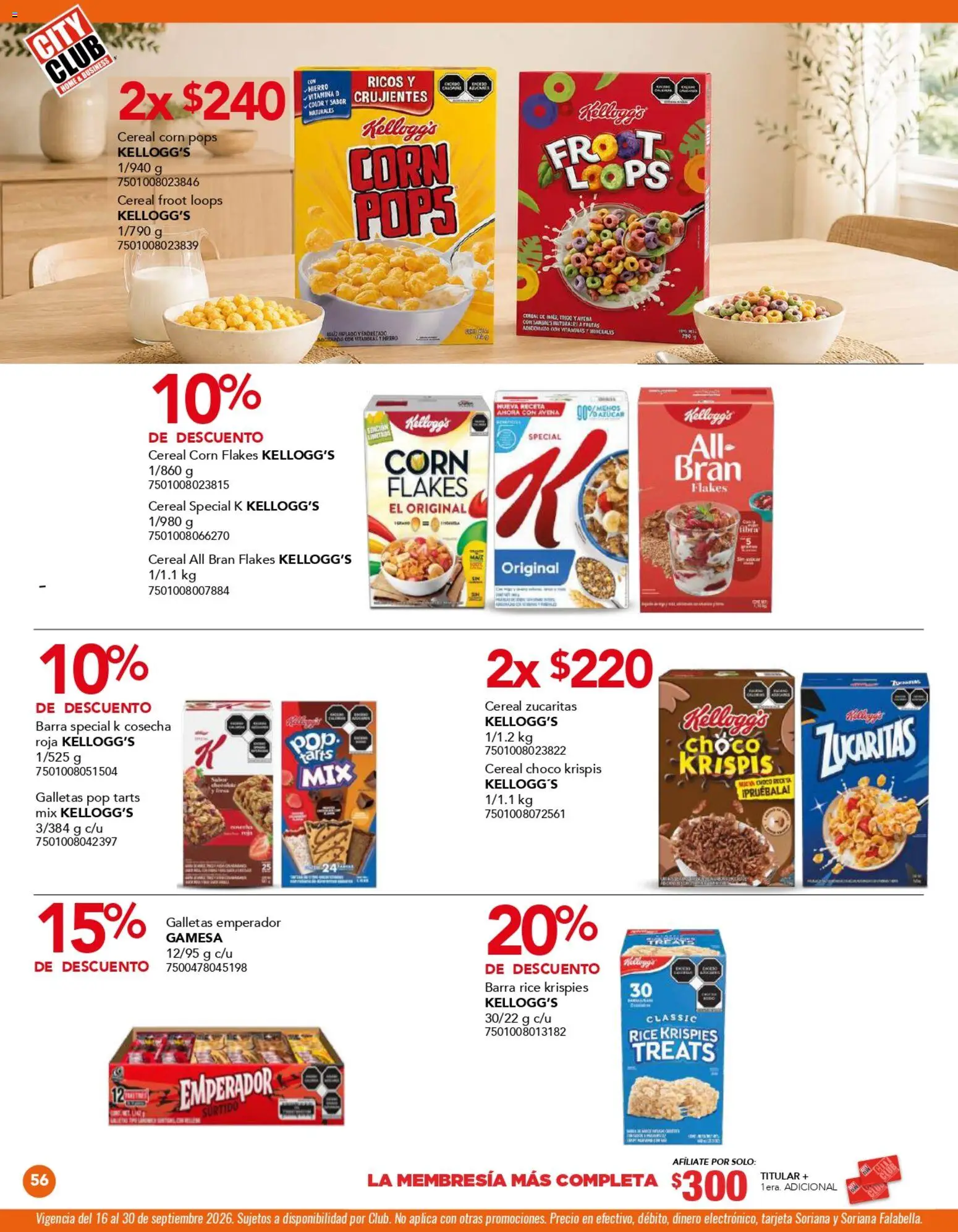 Nuevas ofertas de City Club válidas en toda la República Mexicana desde el 01/09/2026. ¡Encuentra las mejores ofertas en City Club catálogo! | Página: 56 | Productos: Azúcar, Avena, Galletas, Barra