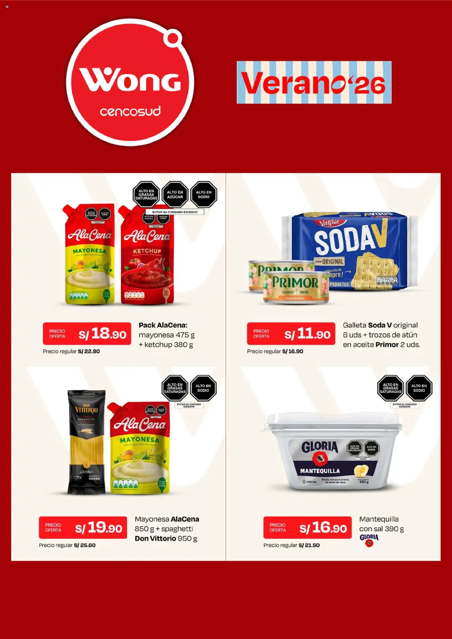 Catálogo Wong válido desde 17/07/2026 | Página: 2 | Productos: Leche, Mantequilla, Aceite, Crema