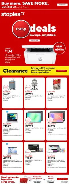 Preview of Staples weekly flyer / circulaire from shop Staples valid from Jul 3, 2026