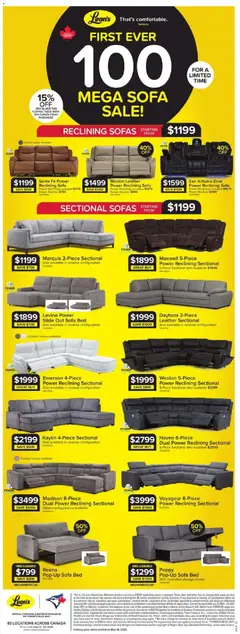 Preview of Leon's weekly flyer / circulaire from shop Leon's valid from 11.06.2026 | Page: 4 | Products: Bed, Sofa, Table, Coffee