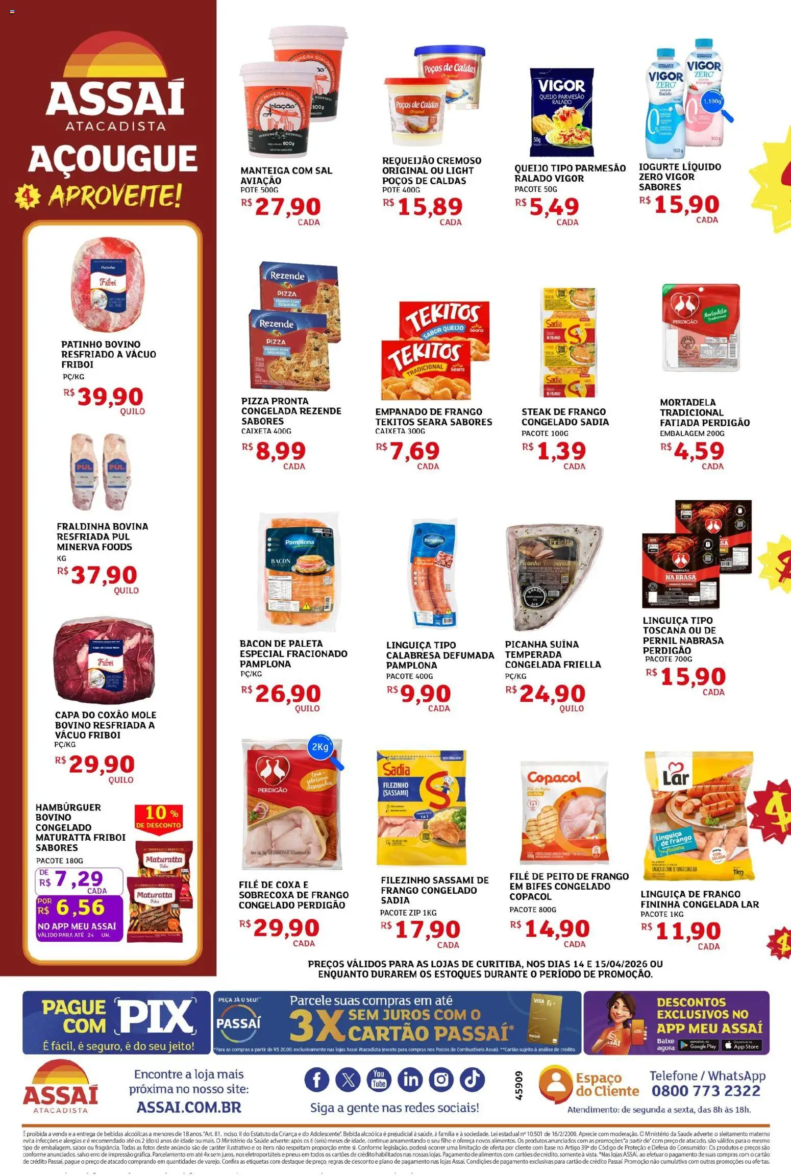 Assaí Atacadista Folheto - válido de 14.04.2026 | Página: 2 | Produtos: Picanha, Pernil, Base, Sal