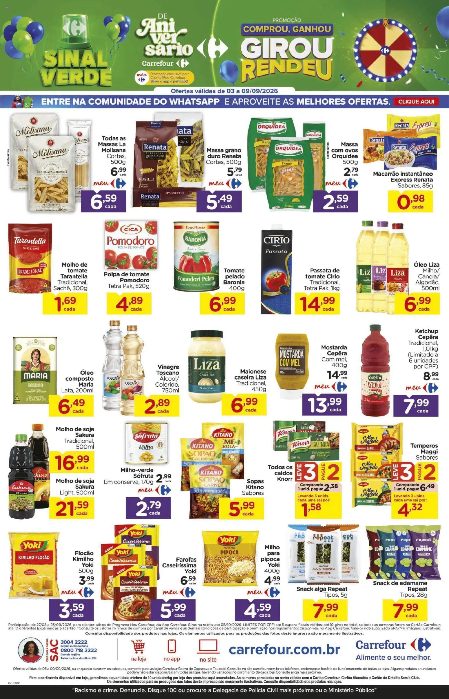 Carrefour Bairro Folheto - válido de 03/09/2026 | Página: 9 | Produtos: Temperos, Ovos, Macarrão instantâneo, Legumes