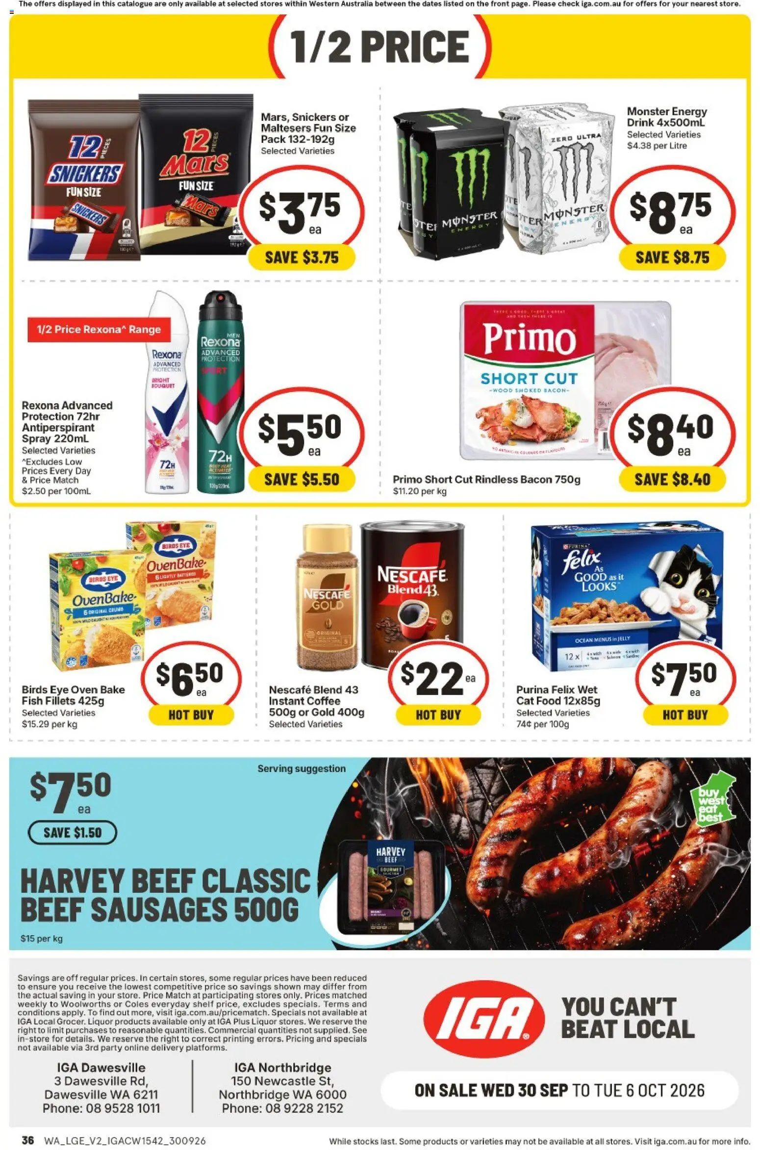 IGA catalogue - valid from 30/09/2026 | Page: 10 | Products: Shelf, Coffee, Wood, Sausages
