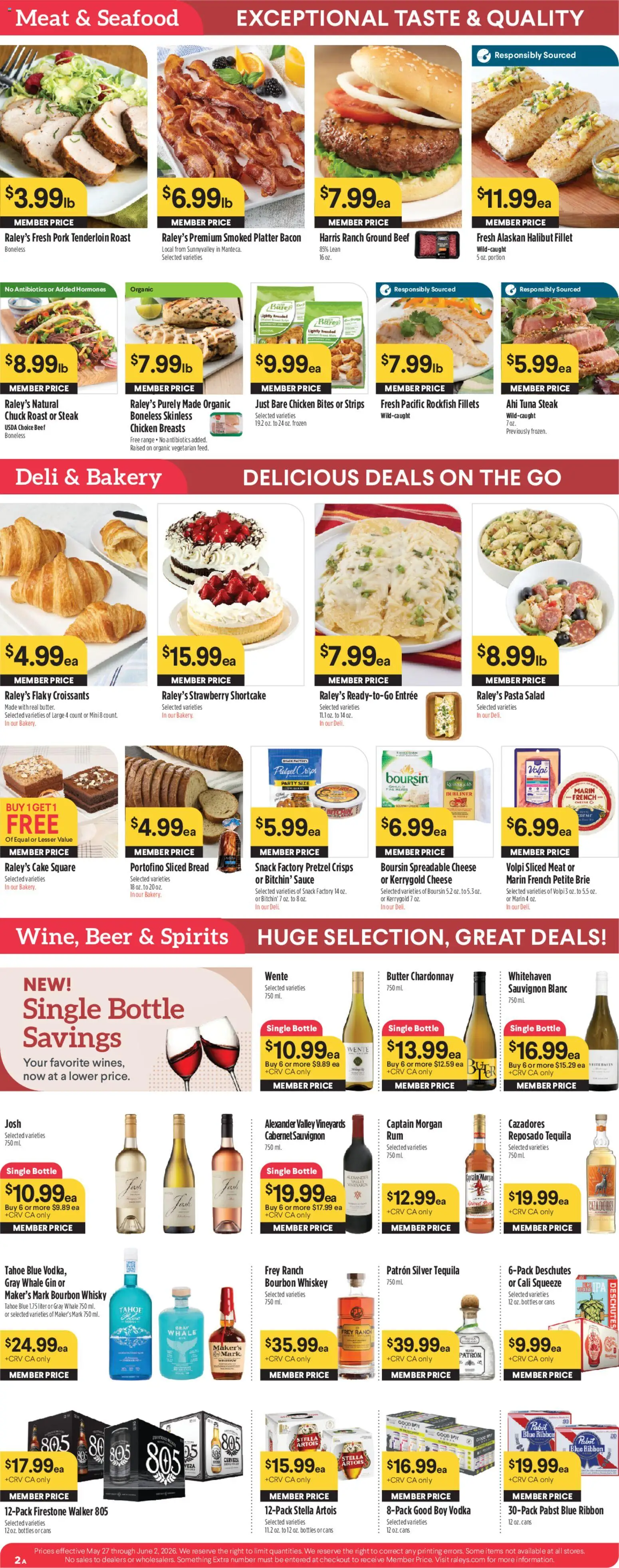 Raley's Weekly Ad - valid from 27.05.2026 | Page: 3 | Products: Bakery, Beer, Chips, Vodka