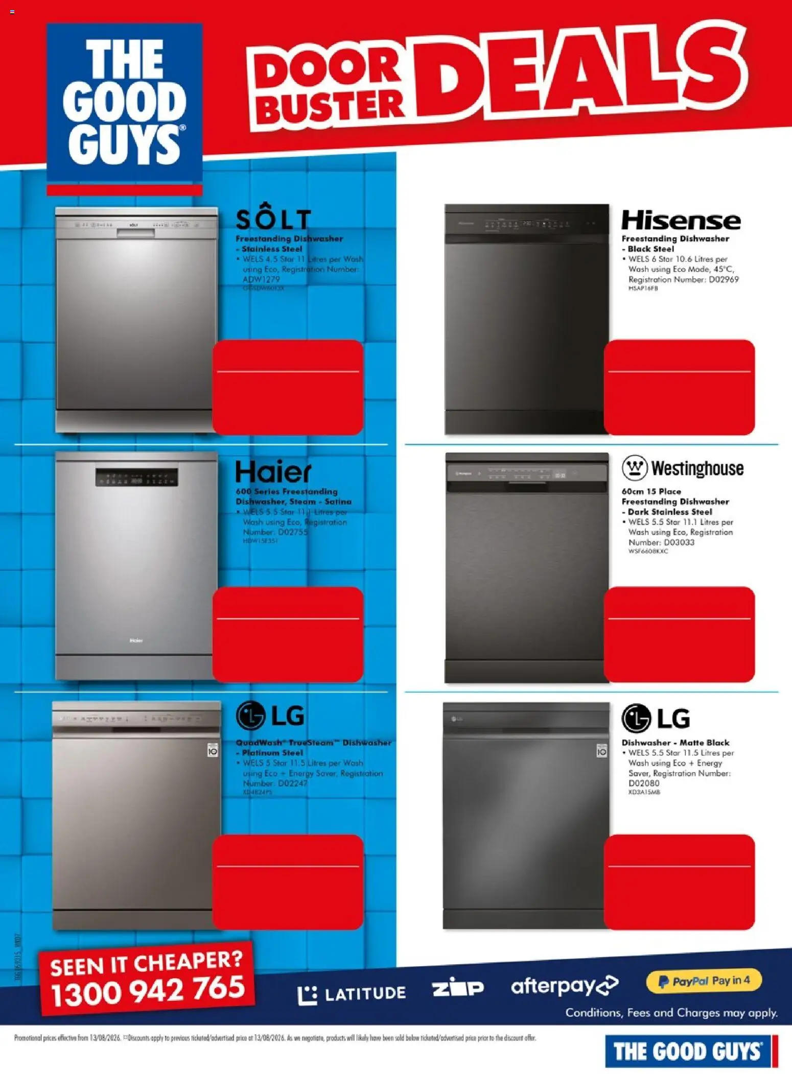 The Good Guys catalogue - valid from 13/08/2026 | Page: 8 | Products: Door, Dishwasher