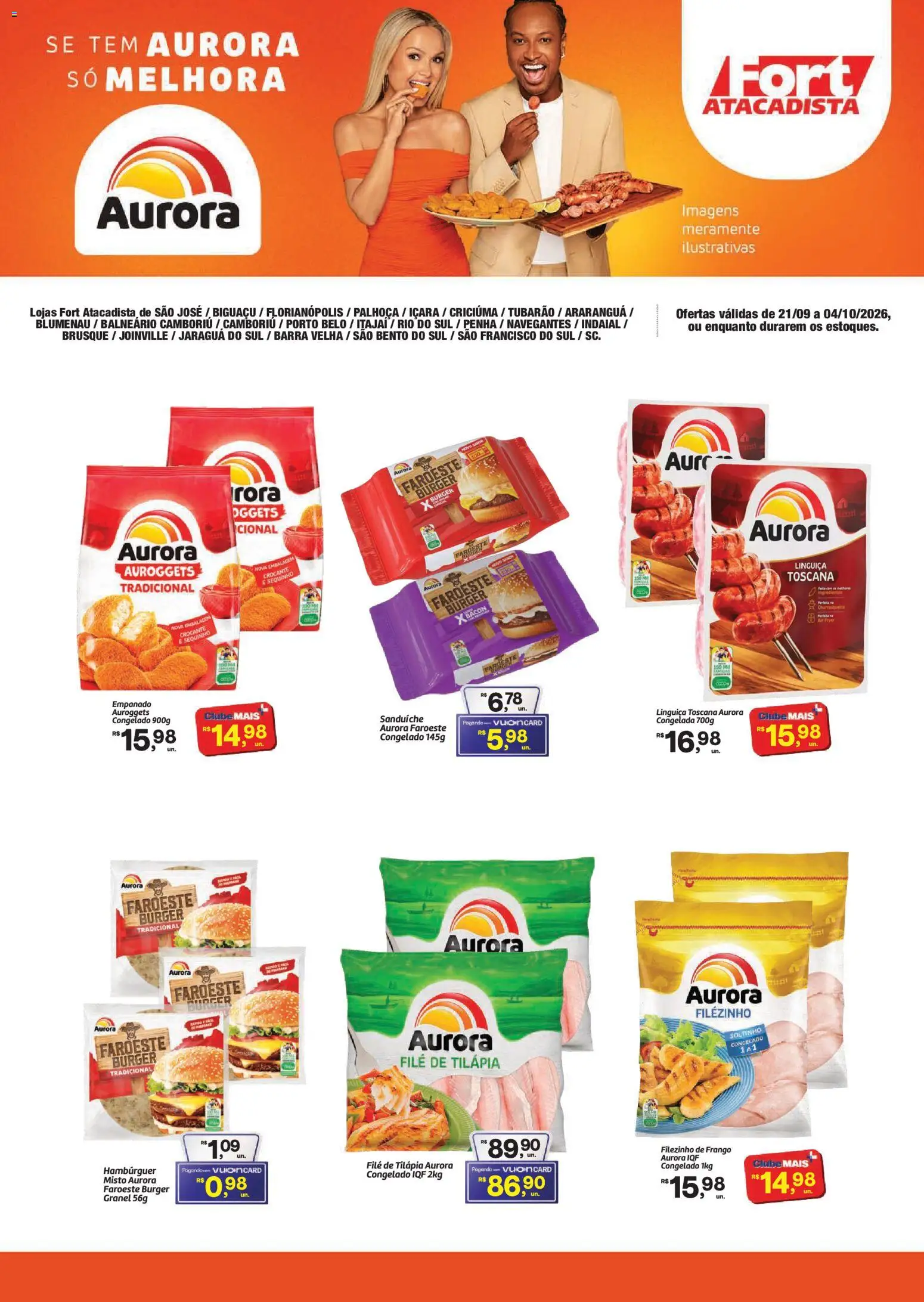 Fort Atacadista Folheto - válido de 21/09/2026 | Página: 1 | Produtos: Linguiça, Tilápia, Frango, Filé de tilápia