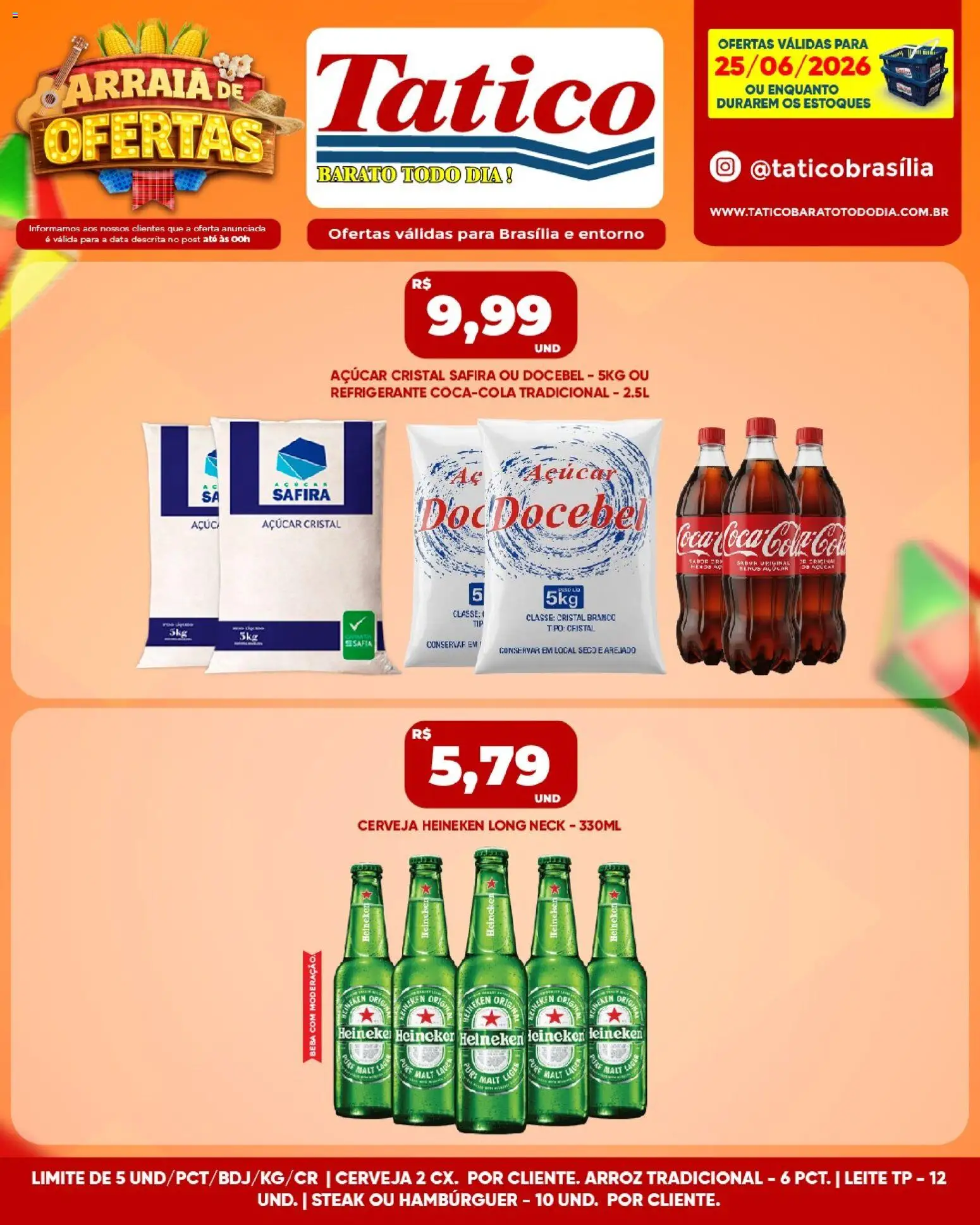 Tatico Folheto - válido de 26/06/2026 | Página: 28 | Produtos: Leite, Cerveja Heineken, Heineken, Refrigerante