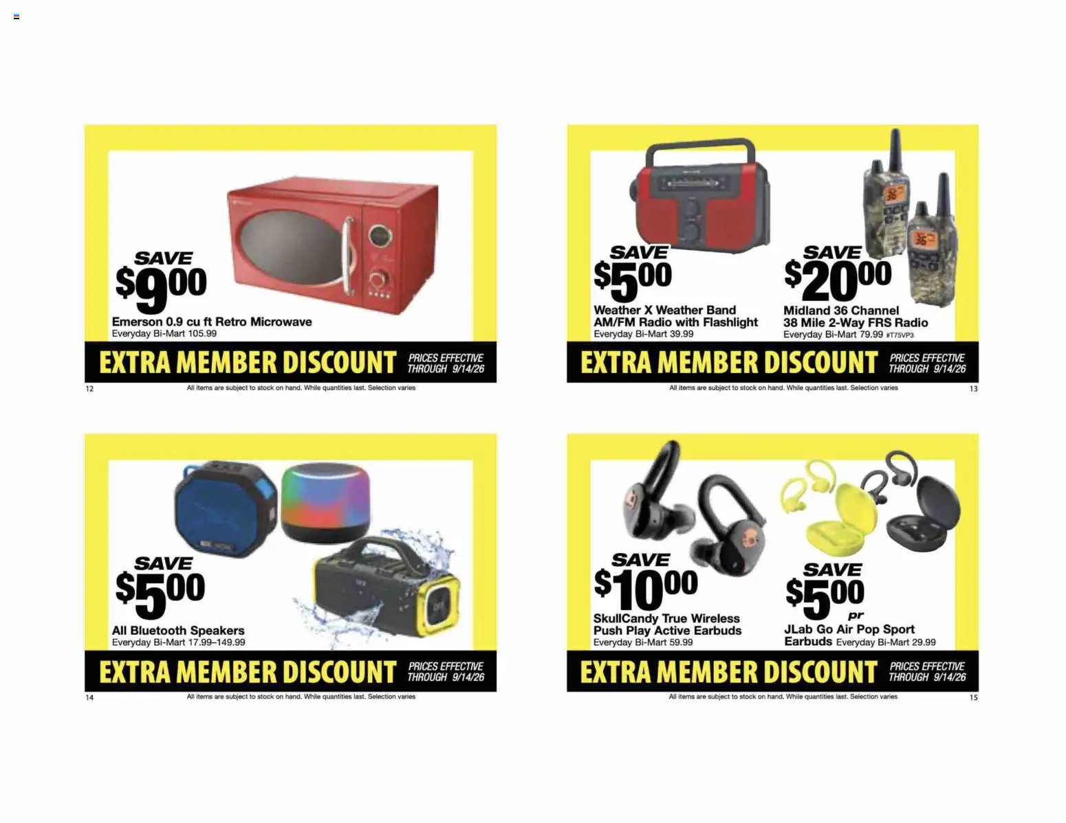 Bi-Mart Extra Member Discount Book - valid from 08/24/2026 | Page: 5 | Products: Microwave, Radio