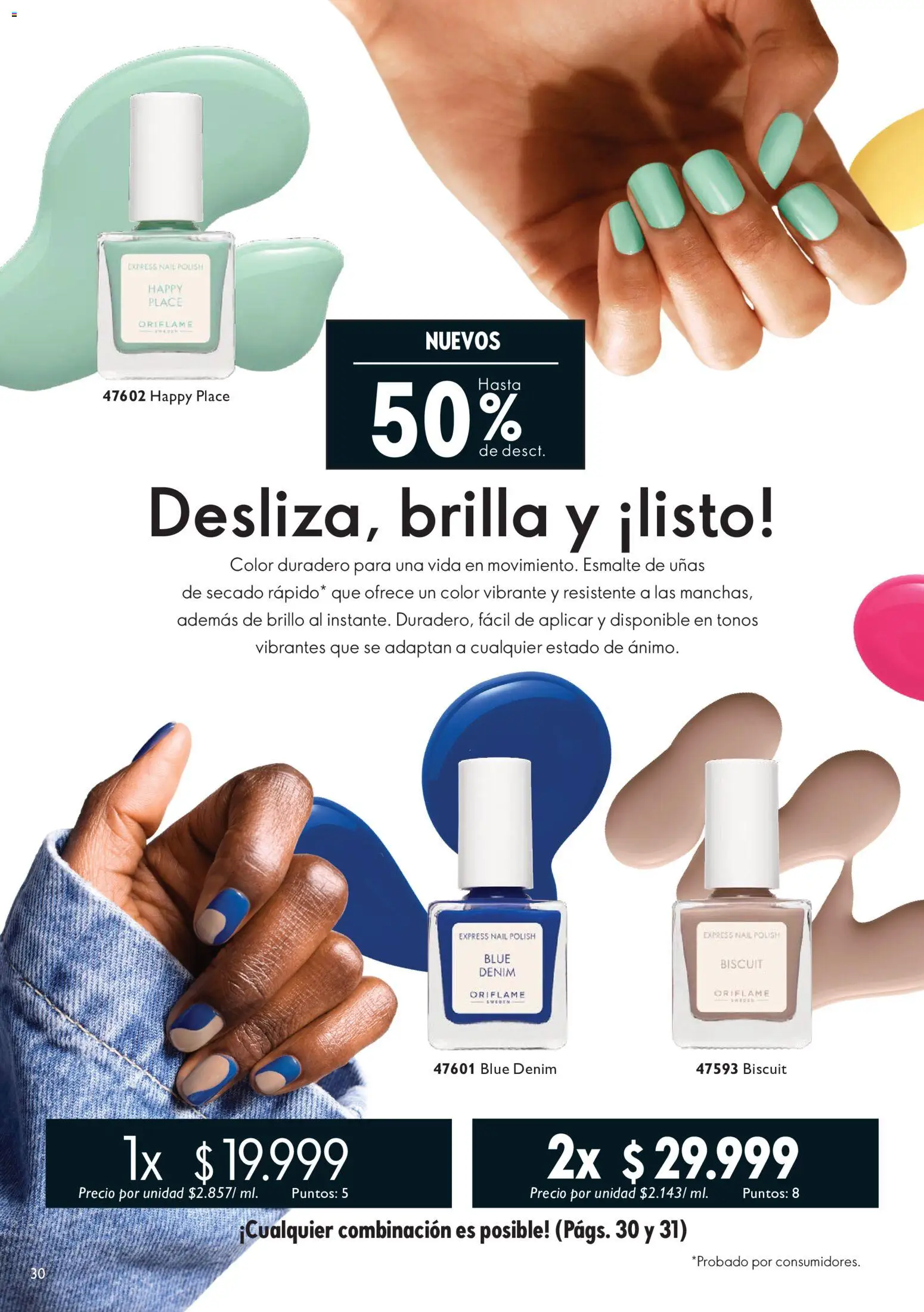 Oriflame revista - valida desde el 20/06/2026 | Página: 30 | Productos: Brillo, Esmalte de uñas, Combinación