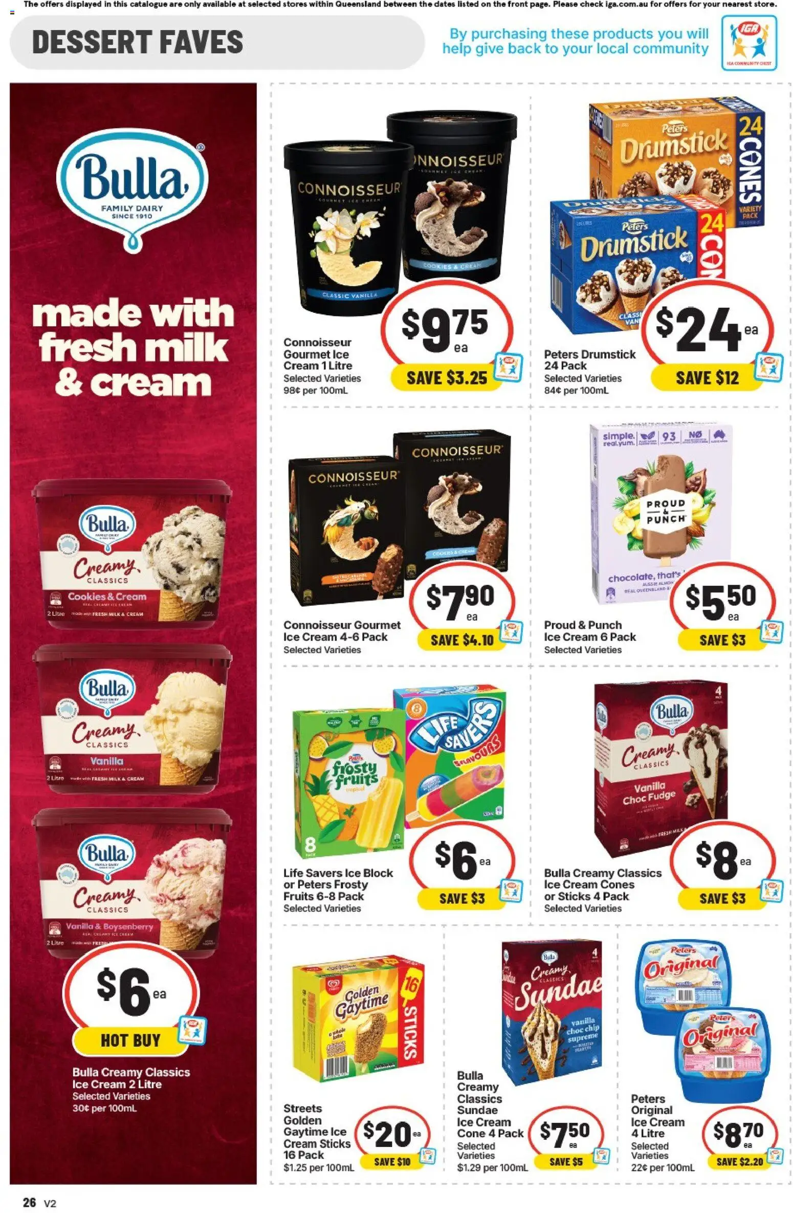 IGA catalogue - valid from 12/08/2026 | Page: 26 | Products: Milk, Dairy, Ice, Vanilla