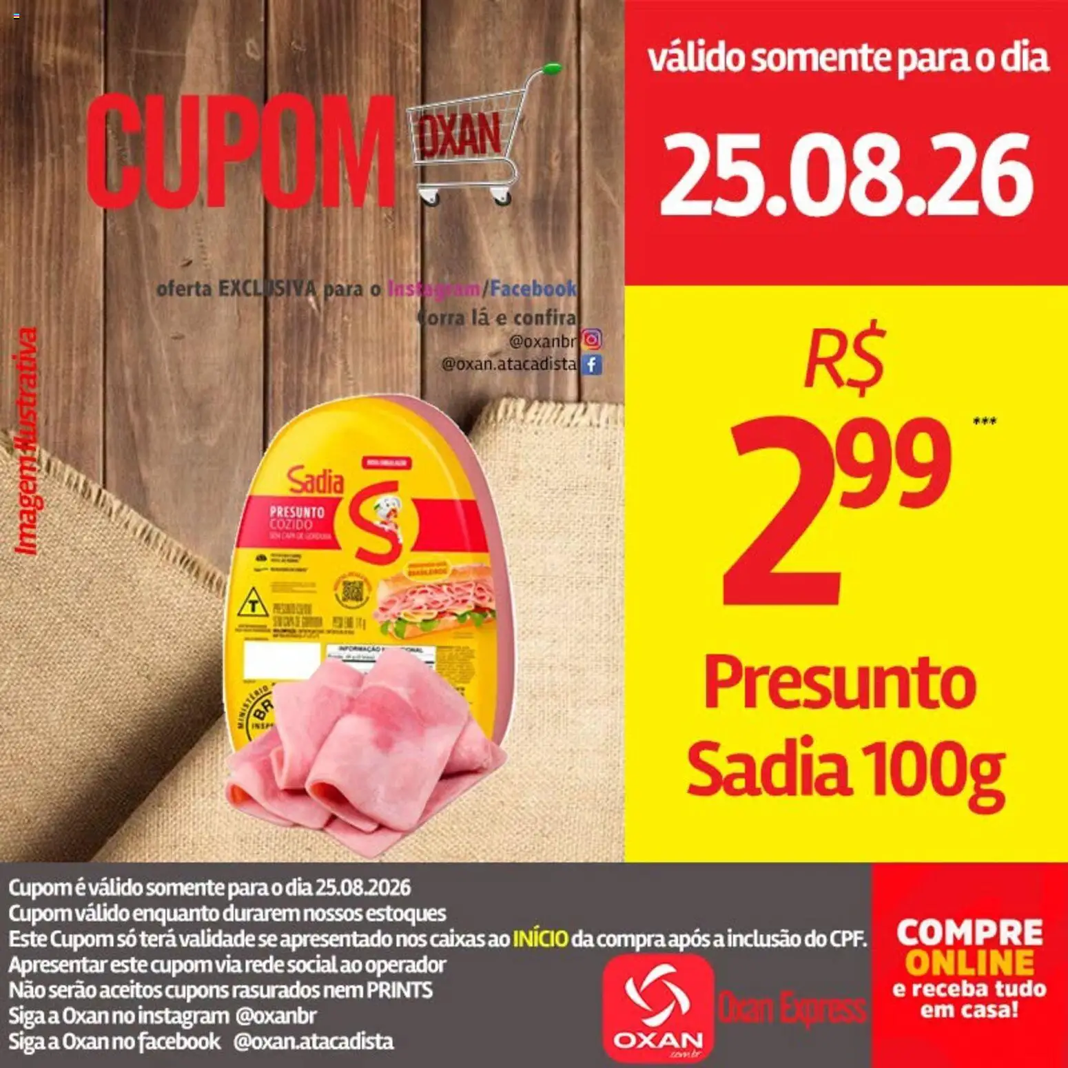 Oxan Atacadista Folheto - válido de 25/08/2026 | Página: 4 | Produtos: Presunto
