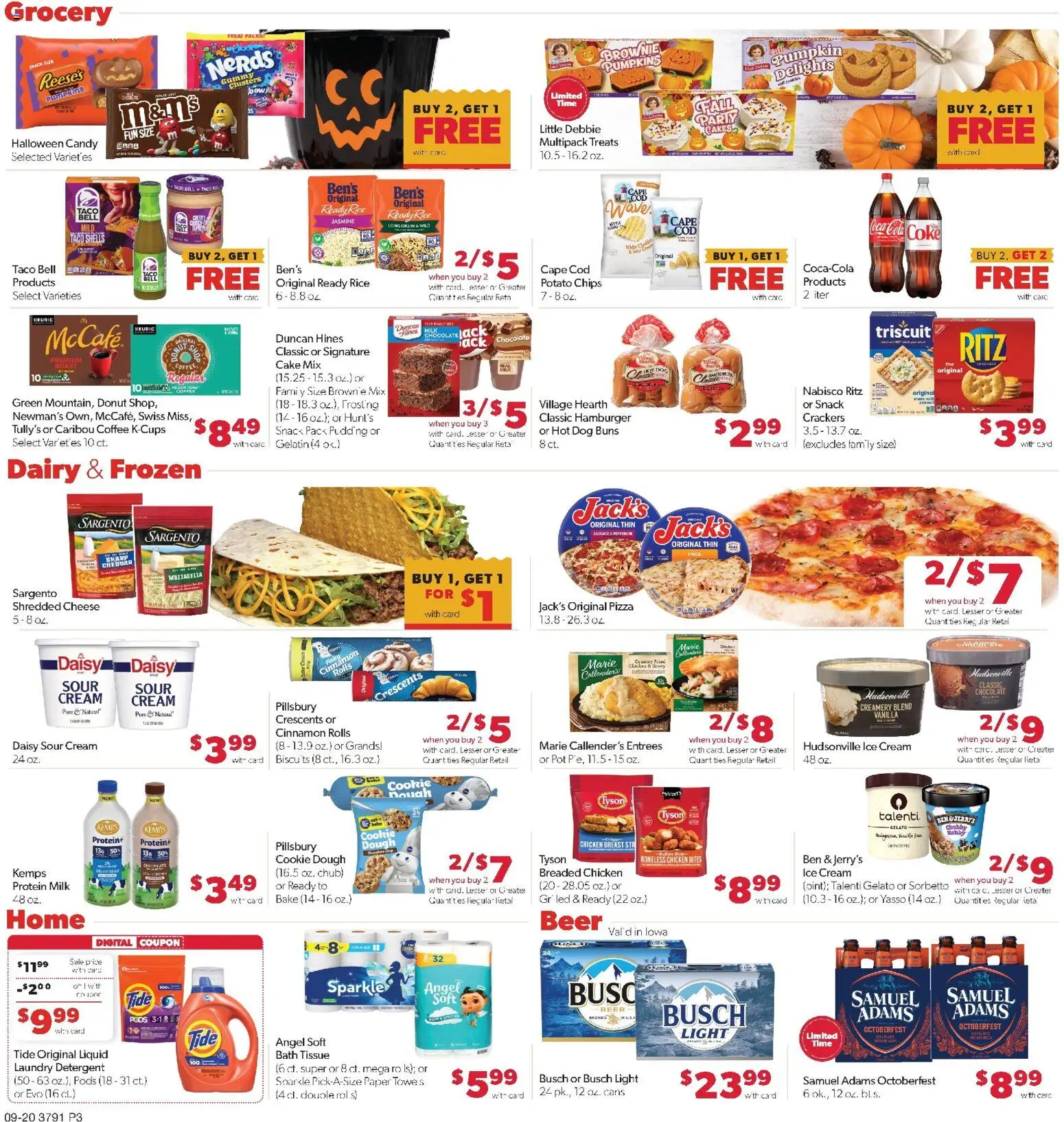 Family Fare Weekly Ad - IA - valid from 09/20/2026 | Page: 3 | Products: Chocolate, Sour cream, Ice cream, Cake