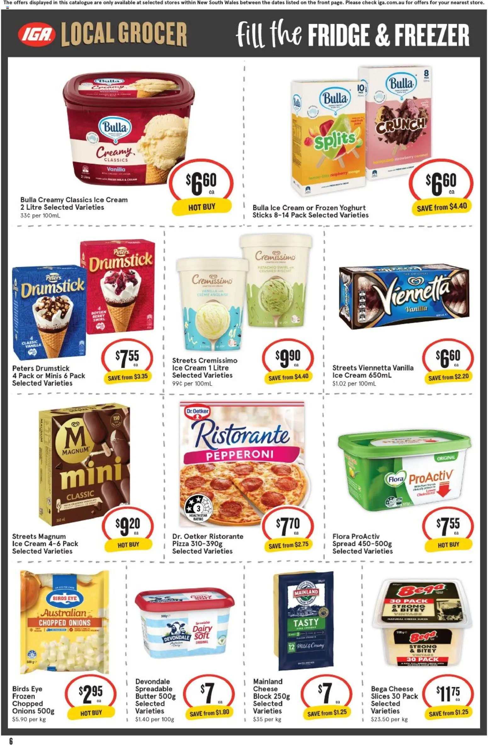 IGA catalogue - valid from 22/07/2026 | Page: 6 | Products: Butter, Yoghurt, Onions, Freezer