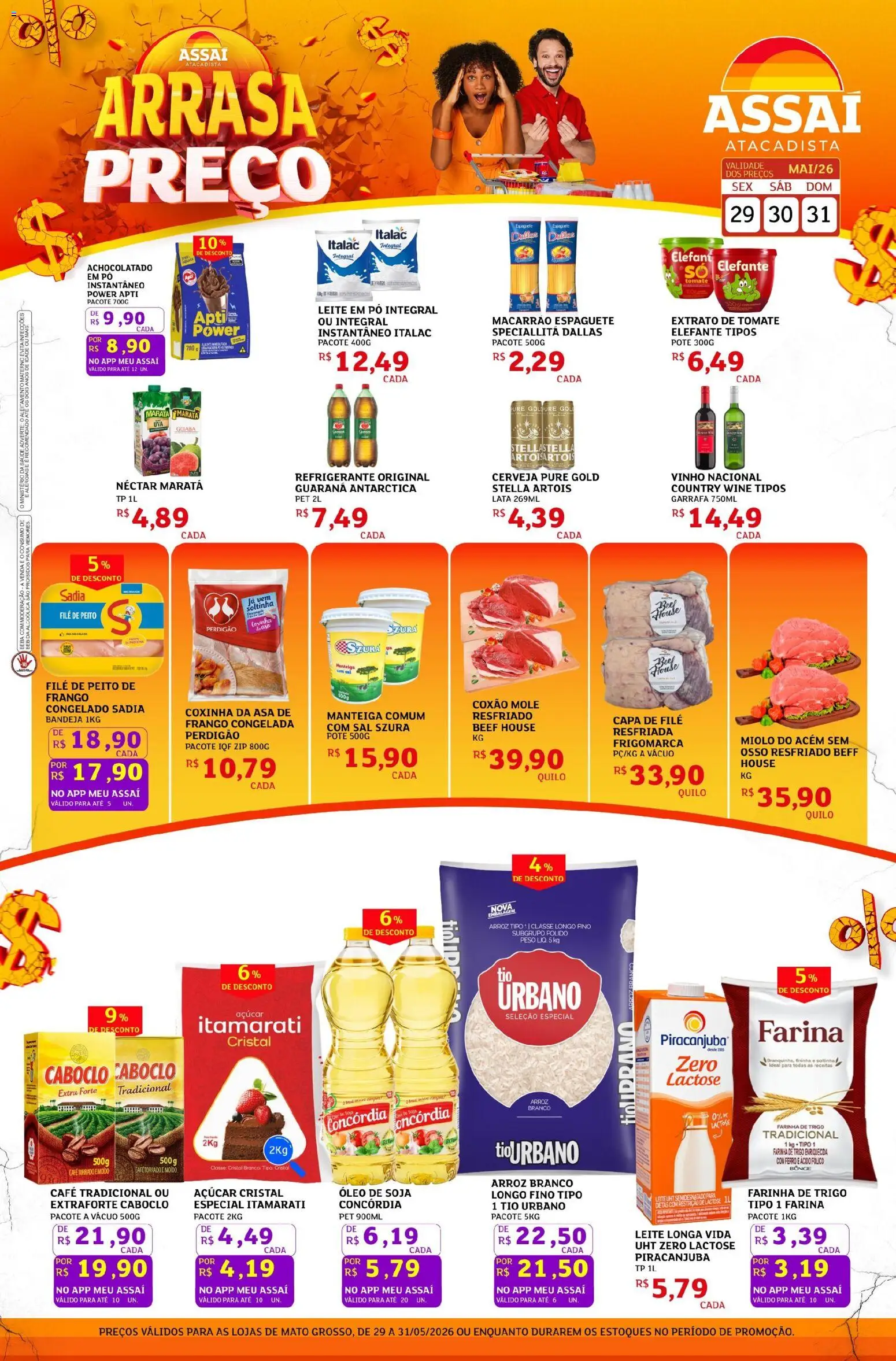 Assaí Atacadista Folheto - válido de 29.05.2026 | Página: 1 | Produtos: Guaraná, Achocolatado, Frango, Leite em pó