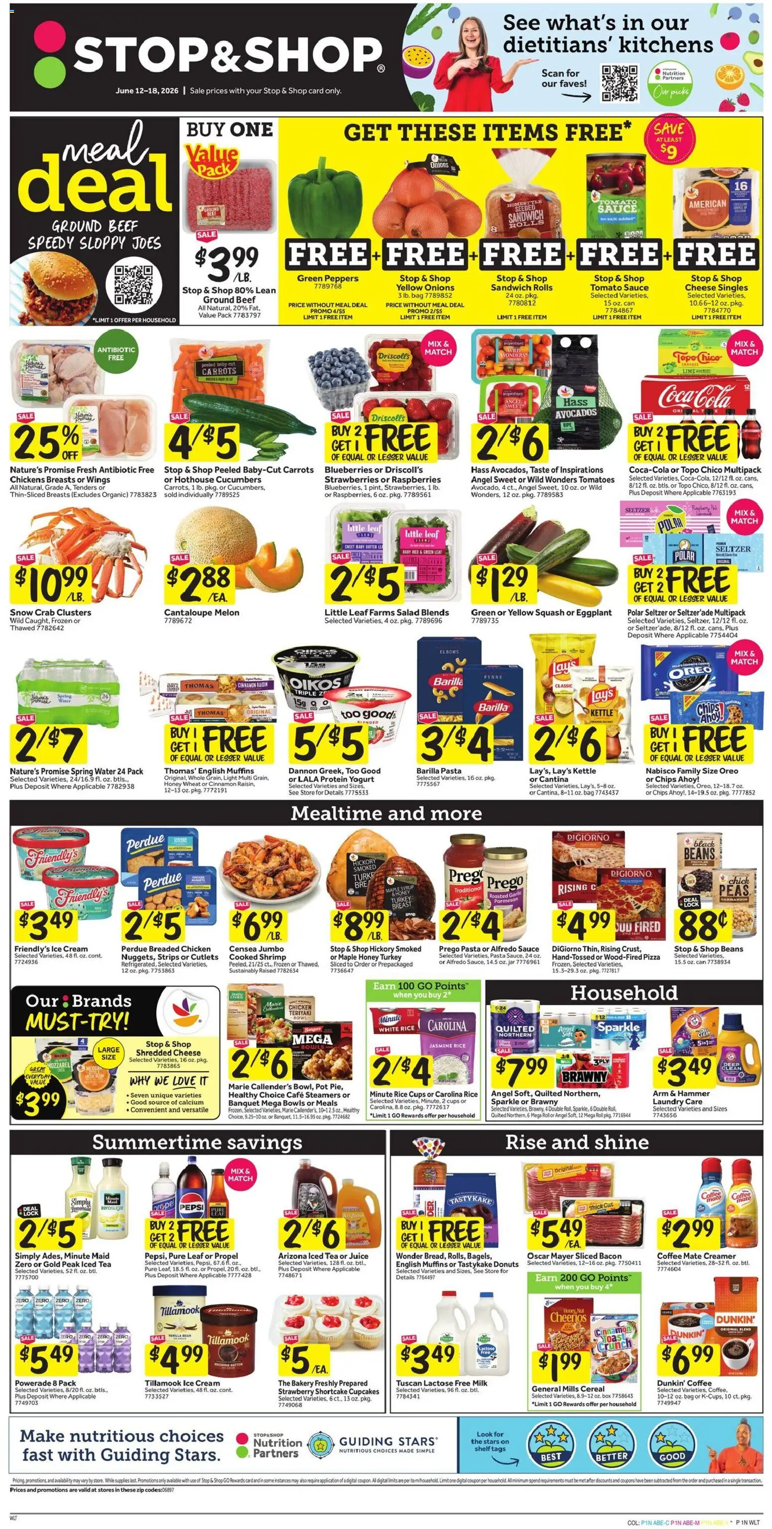 Stop & Shop Weekly Circular - CT - valid from 12.06.2026 | Page: 1 | Products: Cheese, Juice, Cream, Sauce