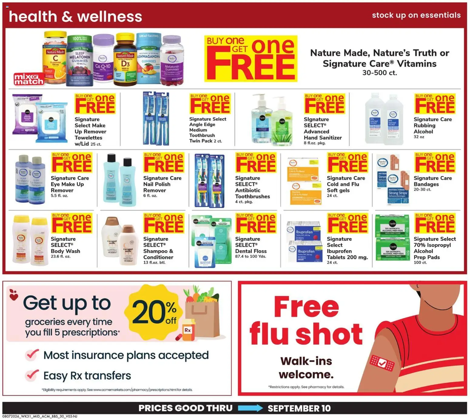 Acme Big Book of Savings - valid from 08/07/2026 | Page: 30 | Products: Adhesive, Nail, Toothbrush, Alcohol