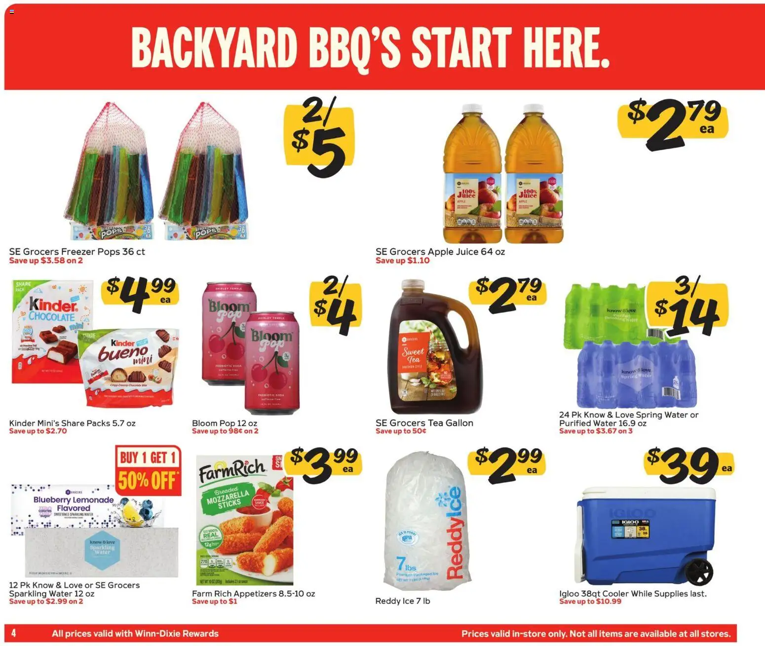 Winn Dixie In-Store Flyer - valid from 09/02/2026 | Page: 4 | Products: Spring water, Chocolate, Water, Freezer
