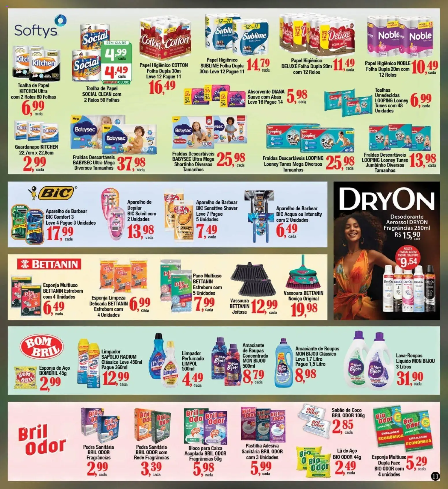 Supermercados Unidos Folheto - válido de 16.06.2026 | Página: 11 | Produtos: Desodorante, Caixa, Amaciante, Vassoura