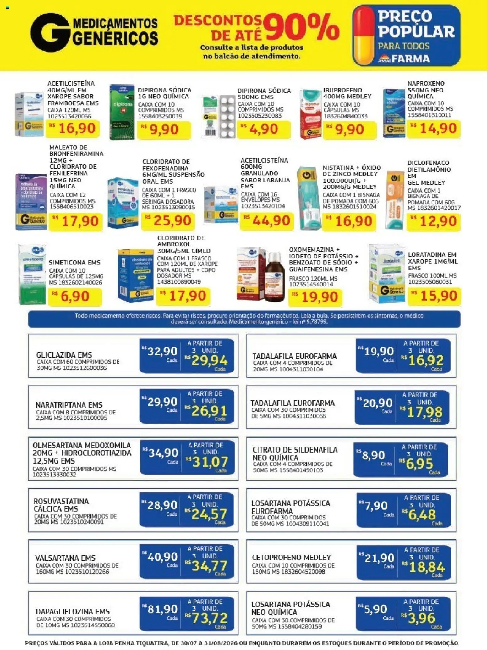 Assaí Atacadista Folheto - válido de 31/07/2026 | Página: 7 | Produtos: Suspensão, Pomada, Xarope, Granulado