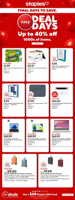 Preview of Staples weekly flyer / circulaire from shop Staples valid from Oct 9, 2026