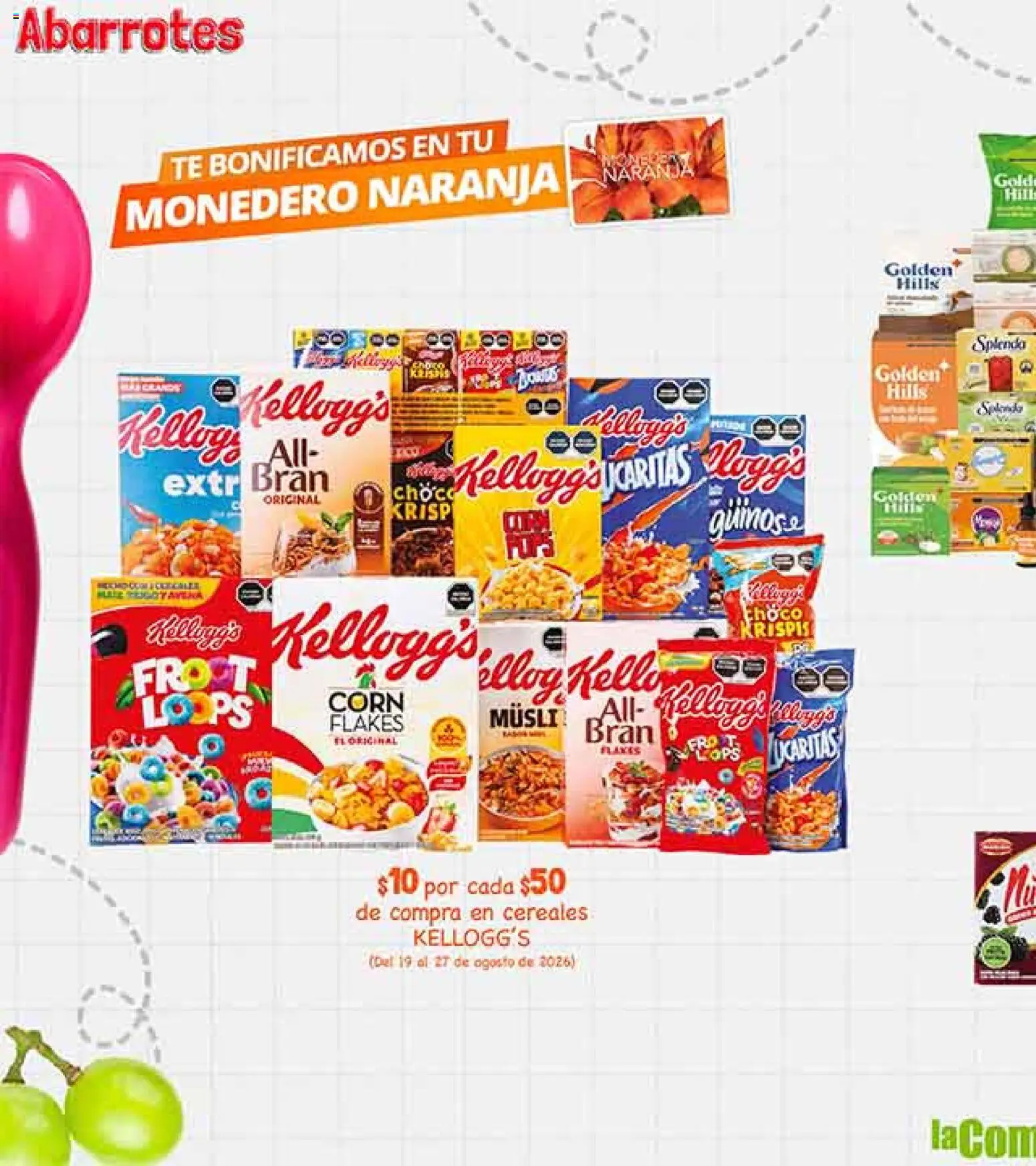 Nuevas ofertas de La Comer válidas en toda la República Mexicana desde el 19/08/2026. ¡Encuentra las mejores ofertas en La Comer folleto! | Página: 68 | Productos: Monedero, Cereales, Té