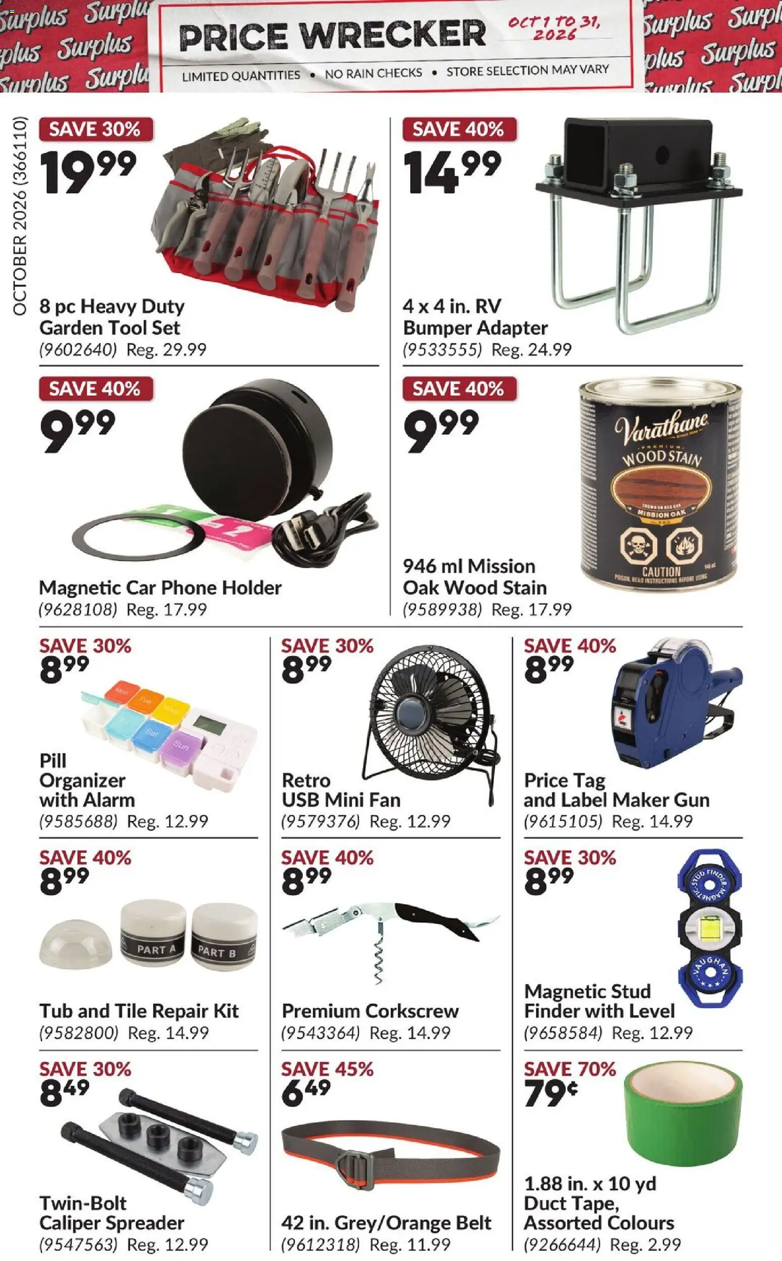 Princess Auto flyer valid from Oct 1, 2026 | Page: 16 | Products: Belt, Phone, PC, Adapter
