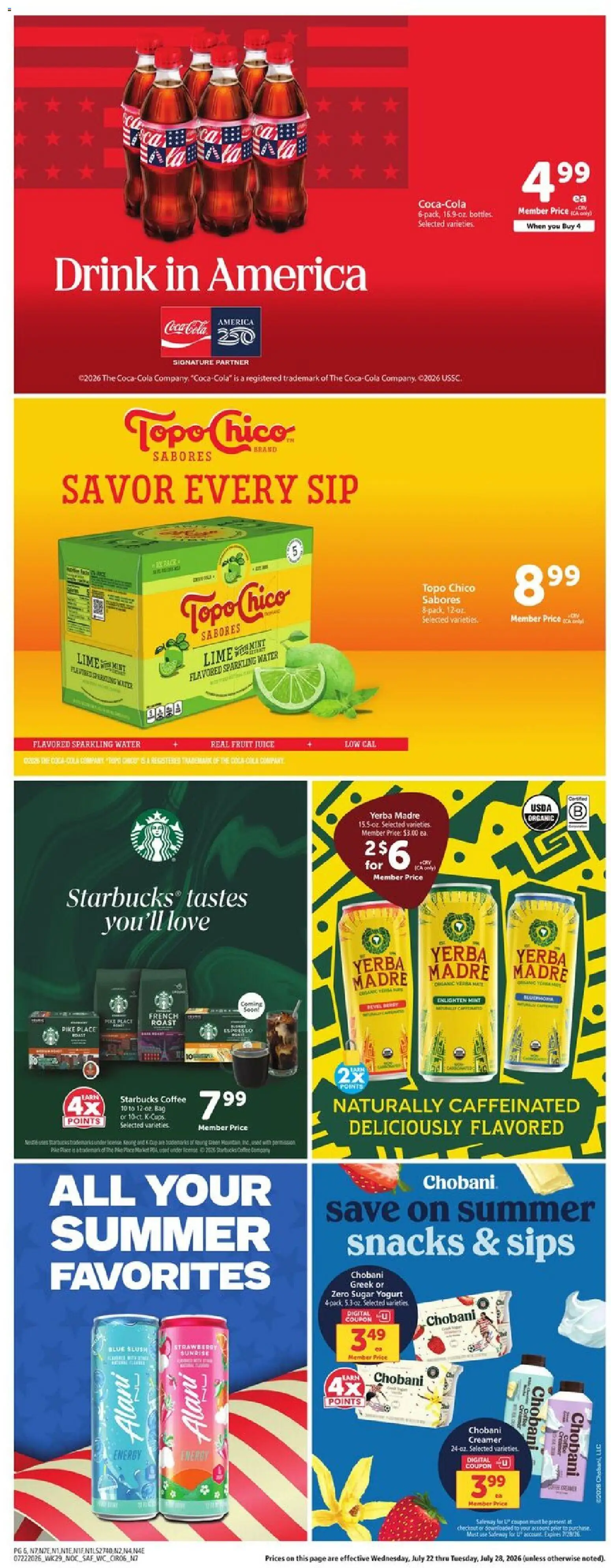 Safeway Weekly Ad - valid from 07/22/2026 | Page: 6 | Products: Juice, Water, Sugar, Bag